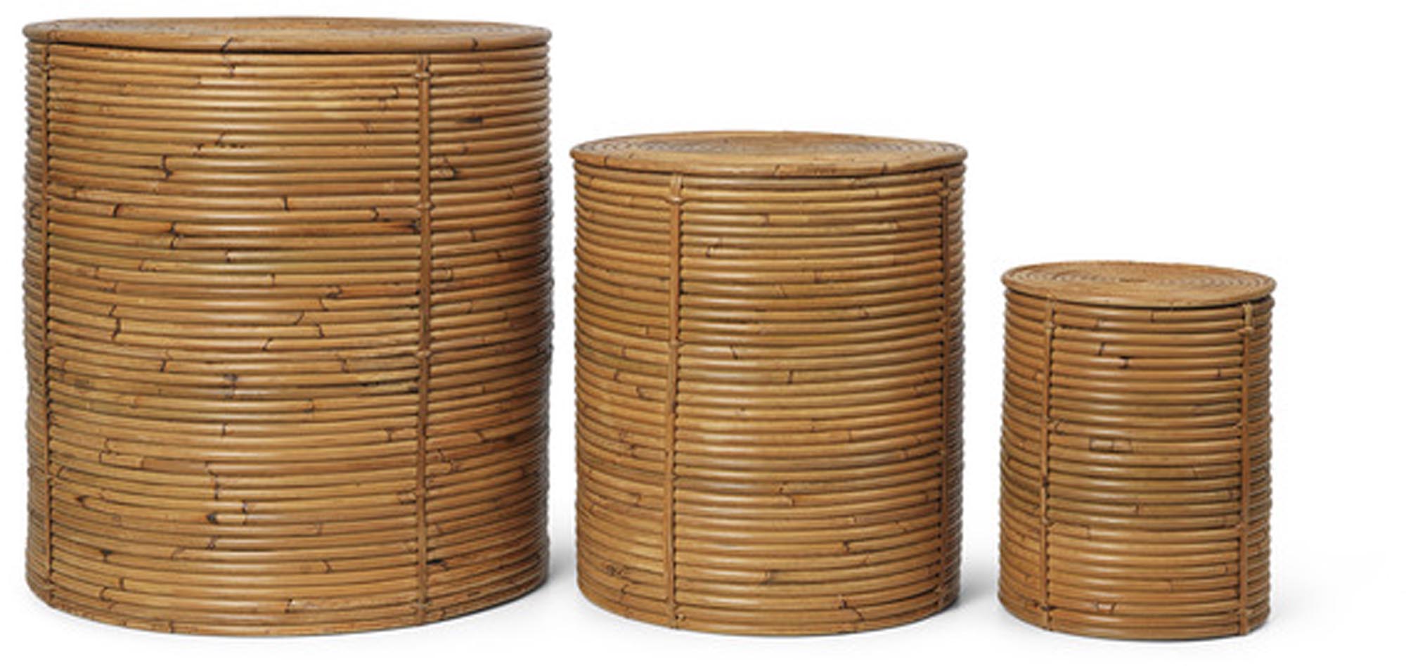 Column Wäschekorb 3er Set in Natur präsentiert im Onlineshop von KAQTU Design AG. Wäschekorb ist von Ferm Living