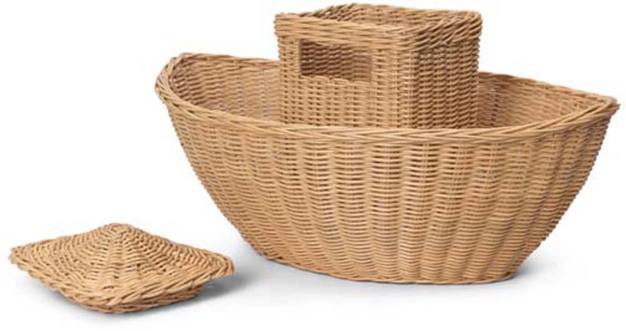 Geflochtener Braided Ark Korb aus Rattan mit abnehmbarem Dach