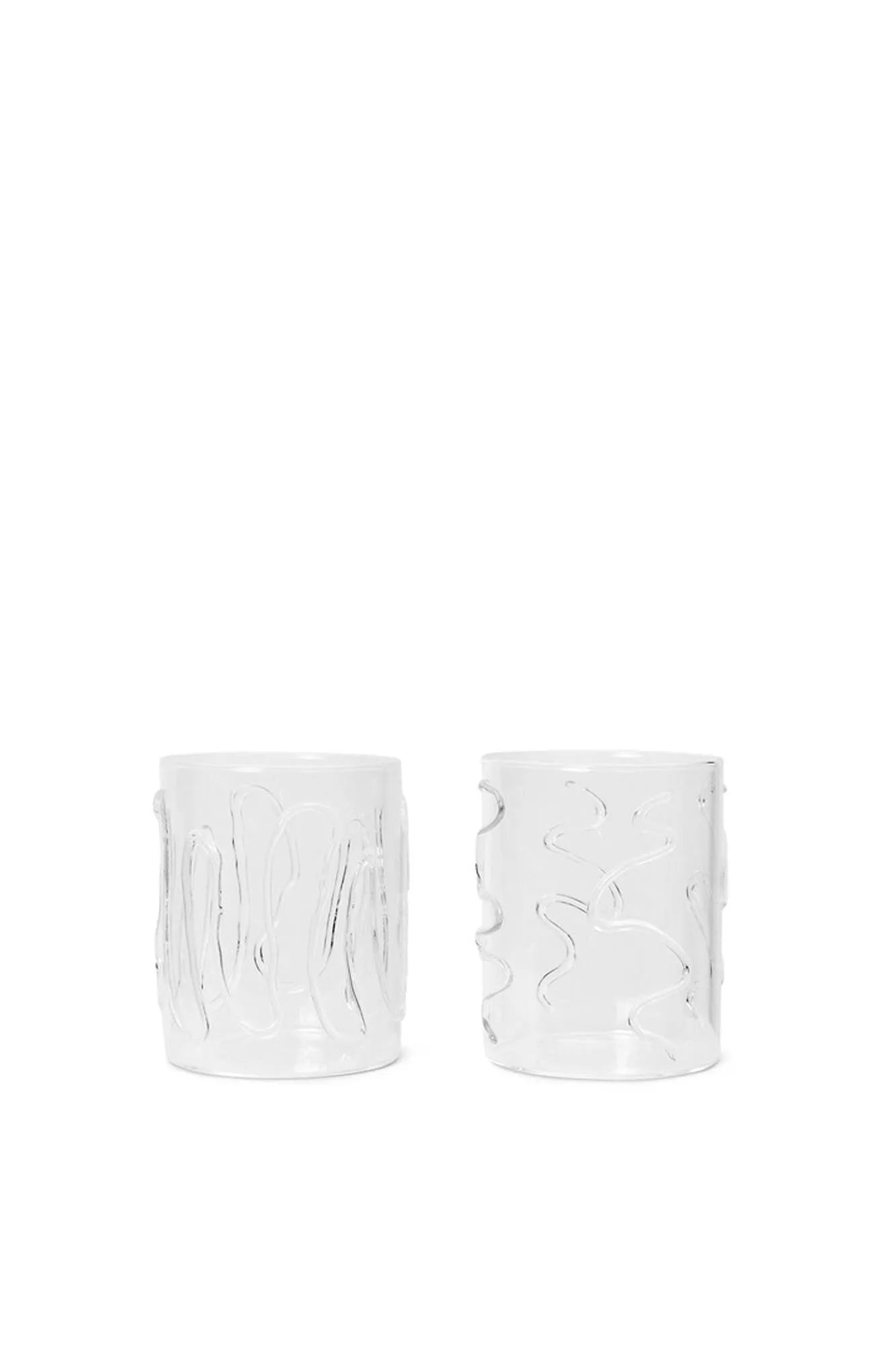 Doodle Gläser 2er Set Hoch in Clear präsentiert im Onlineshop von KAQTU Design AG. Glas ist von Ferm Living