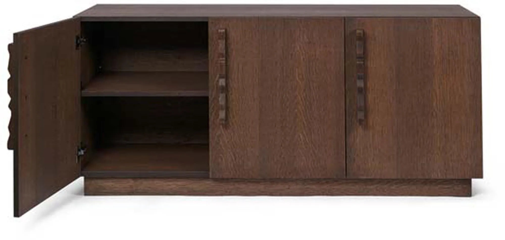 Das Unda Sideboard von Ferm Living: Dunkel gebeizte Eiche, stilvolles Design, modulare Aufbewahrung, ideal für jeden Raum.