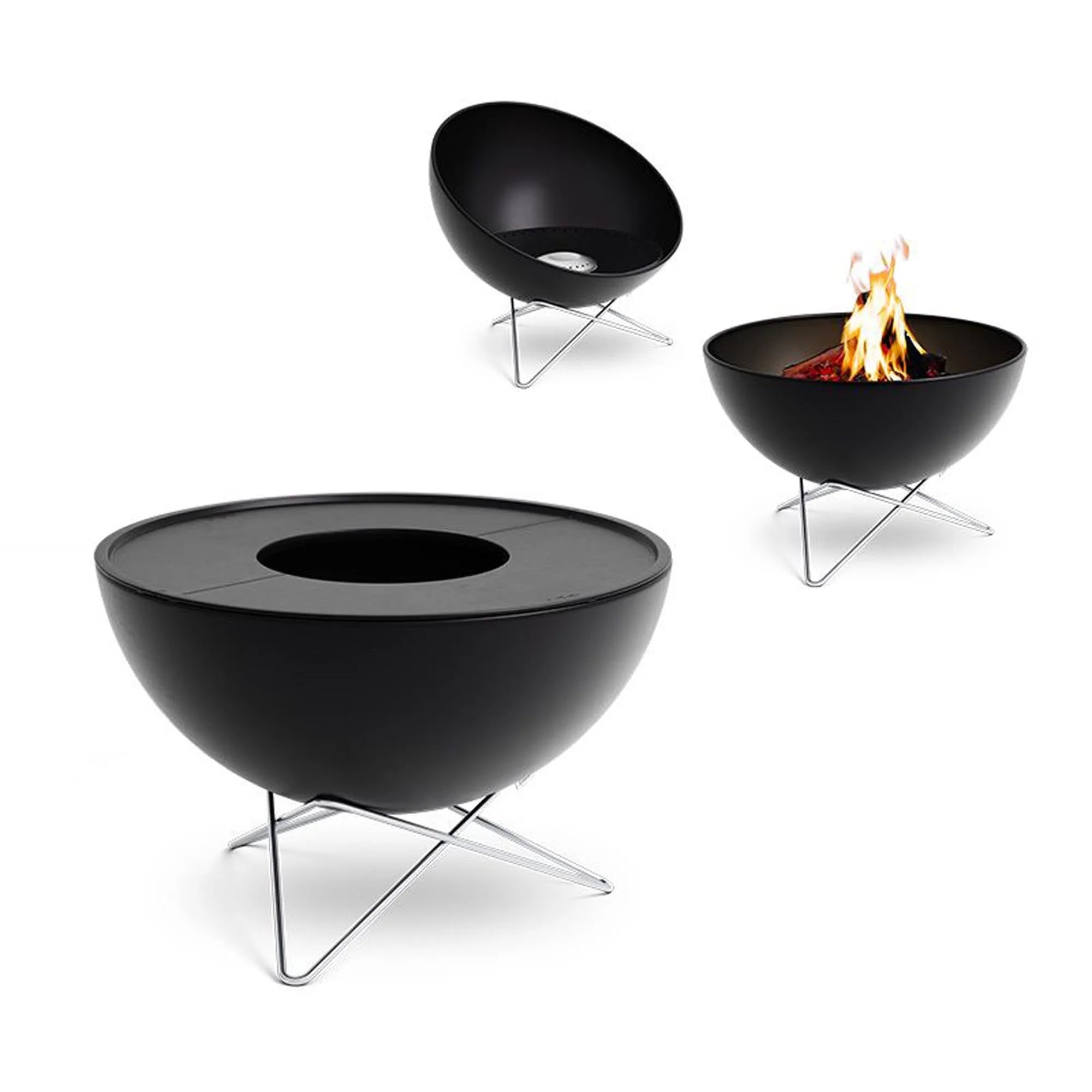 BOWL 57 Plancha-Grillset tief in Schwarz präsentiert im Onlineshop von KAQTU Design AG. Feuerschale ist von Höfats