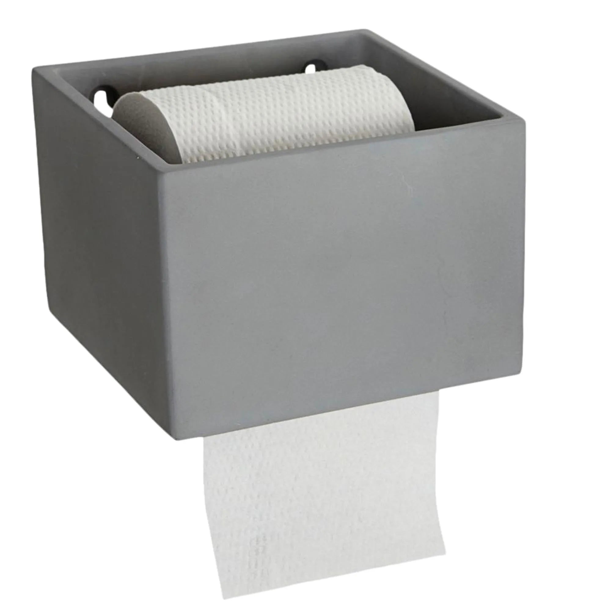 Eleganter Toilettenpapierhalter aus pulverbeschichtetem Stahl und Eiche, minimalistisch und funktional für jedes Badezimmer.