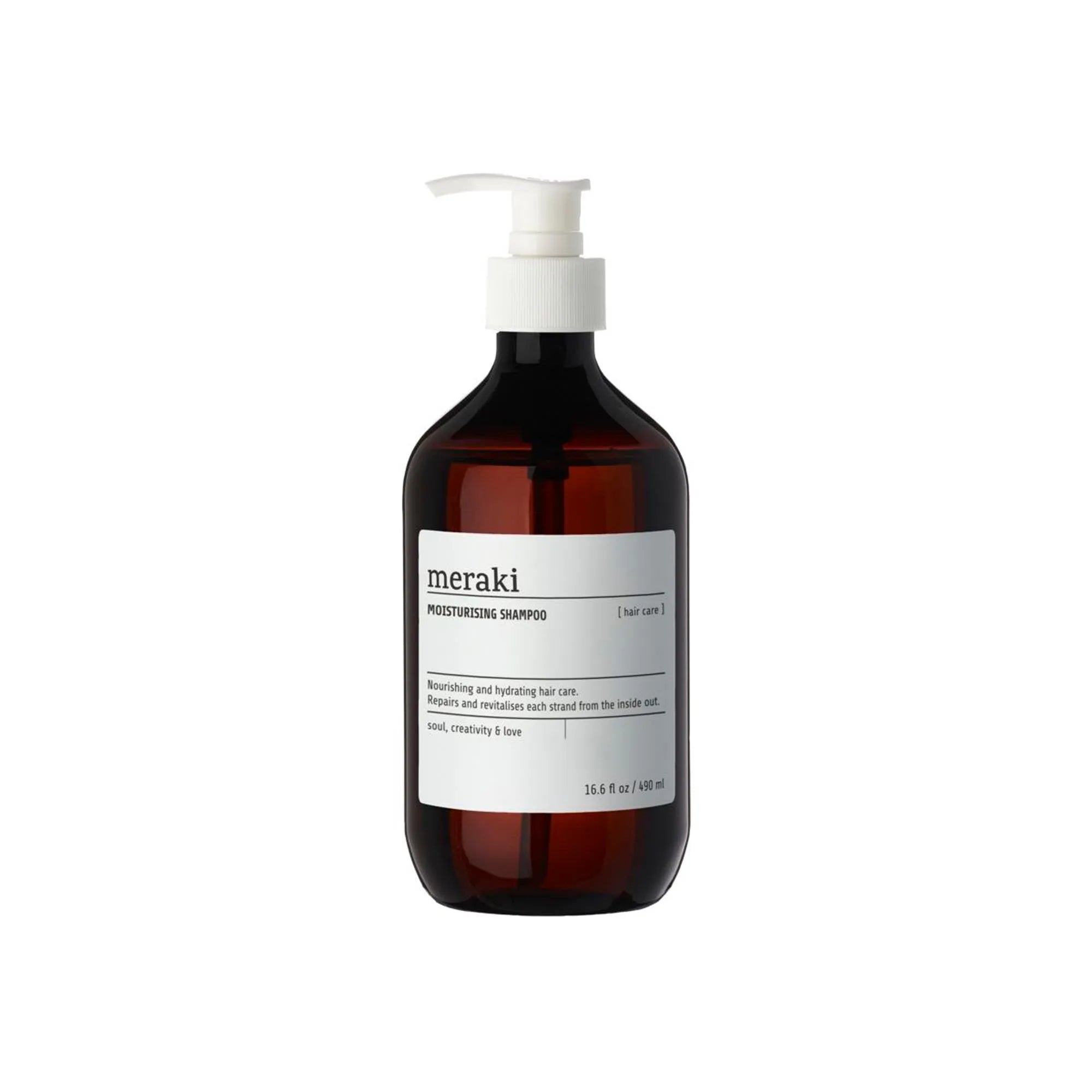 Meraki Shampoo: Feuchtigkeit, Reparatur, Glanz. Pflanzliche Proteine, Provitamin B5, Rote-Bete-Extrakt. Duft: Bergamotte, Grapefruit.