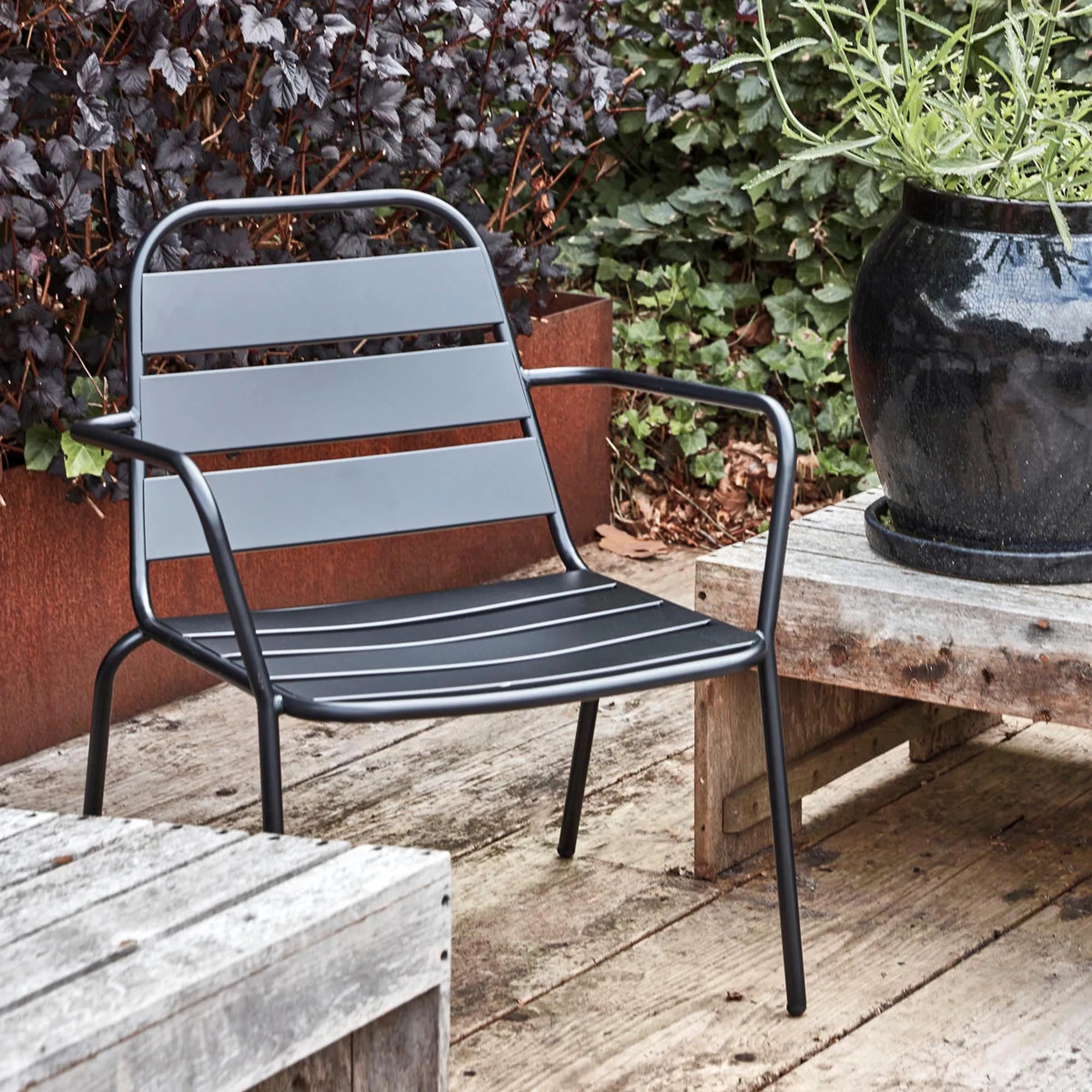 Lounge-Sessel, HDHelo, Schwarz in Schwarz präsentiert im Onlineshop von KAQTU Design AG. Outdoor-Sessel ist von House Doctor