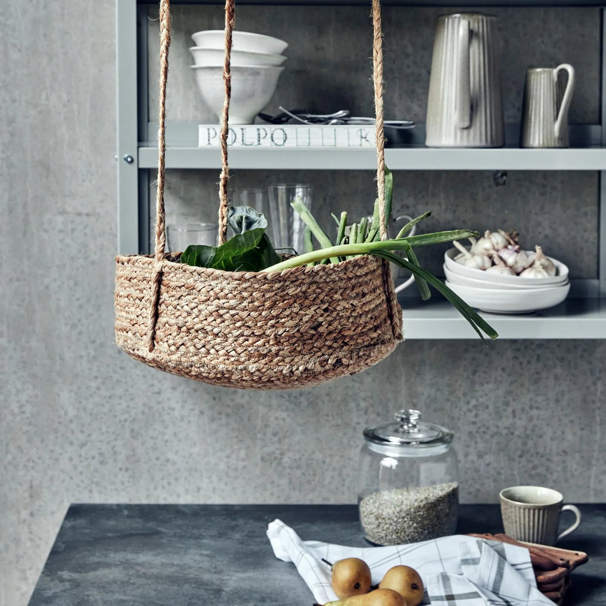 Hanging baskets, HDHaan, Natur in Natur präsentiert im Onlineshop von KAQTU Design AG. Aufbewahrungskorb ist von House Doctor