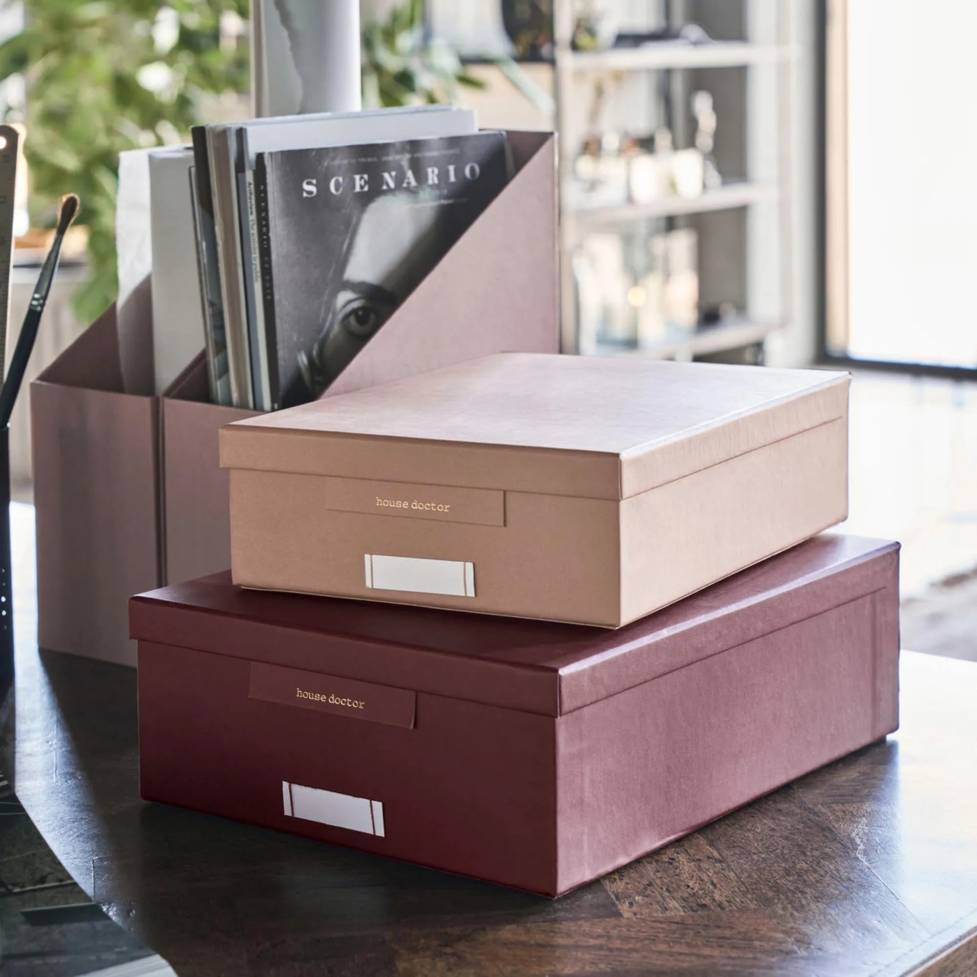 Aufbewahrungsschachteln, HDKeep, Bordeaux/Rosa in Bordeaux/Rosa präsentiert im Onlineshop von KAQTU Design AG. Aufbewahrungsbox ist von House Doctor