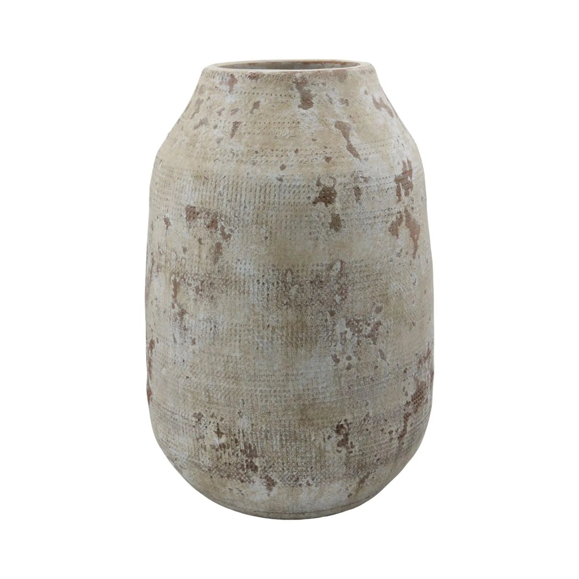 Die HDHafe Vase von House Doctor: Beige Terrakotta, rustikales Finish, skandinavisch, boho-chic, handgefertigt, einzigartig.