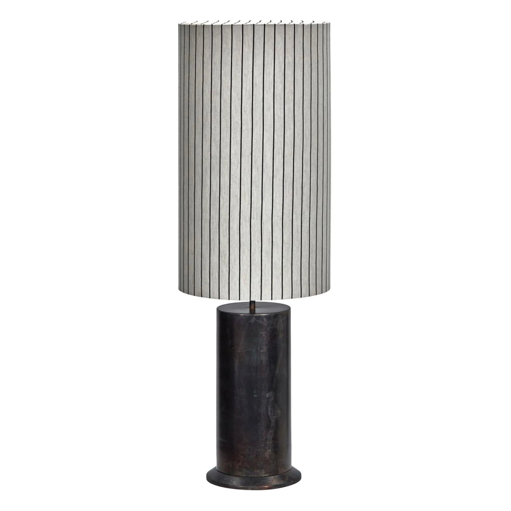 Stehlampe, HDRafi base with HDShade, Antique brown base / Off-white w. black stripes shade in Antique brown base / Off-white w. black stripes shade präsentiert im Onlineshop von KAQTU Design AG. Stehleuchte ist von House Doctor