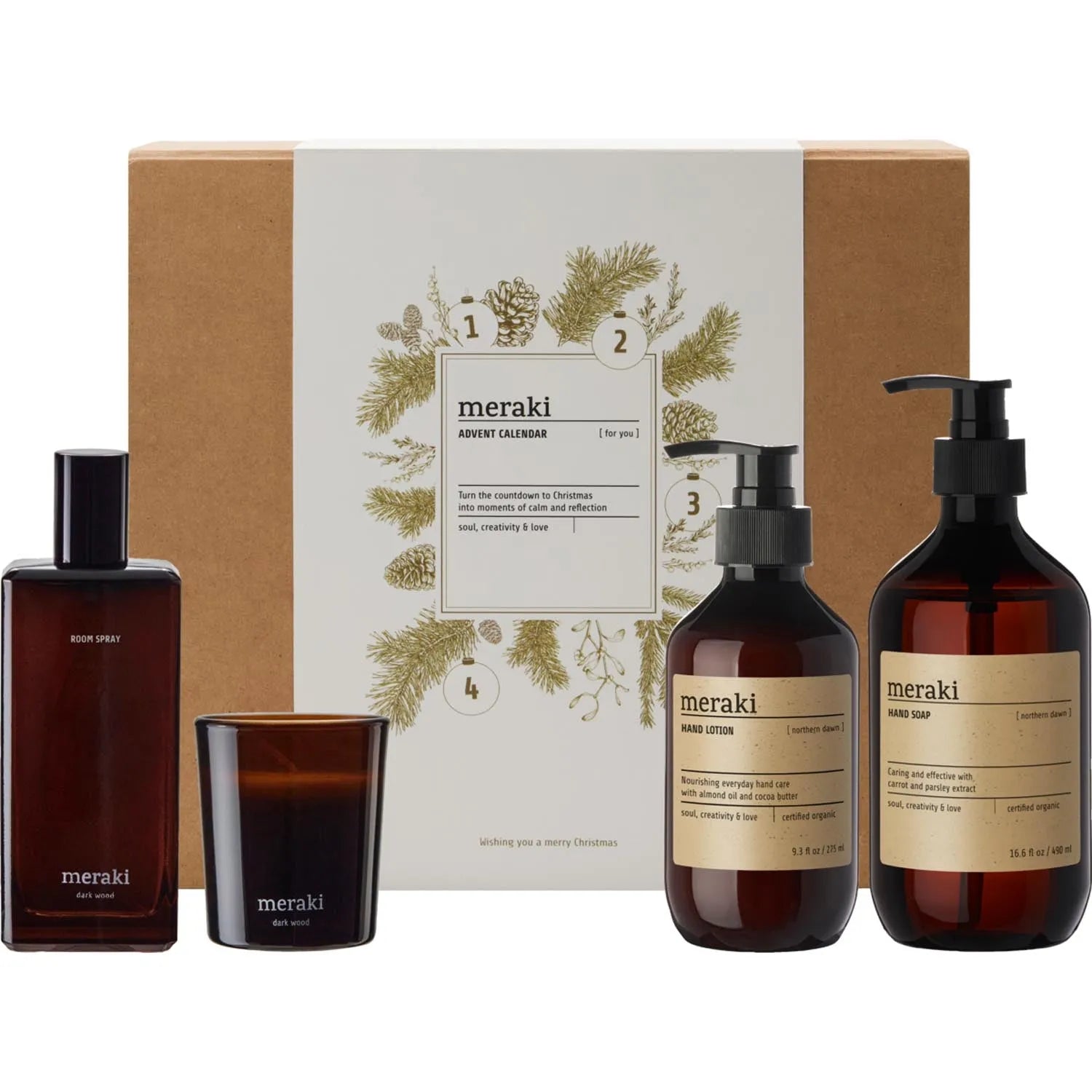 Geschenkbox, Advent 2025, 490 ml in Weiß präsentiert im Onlineshop von KAQTU Design AG. Geschenkset ist von Meraki