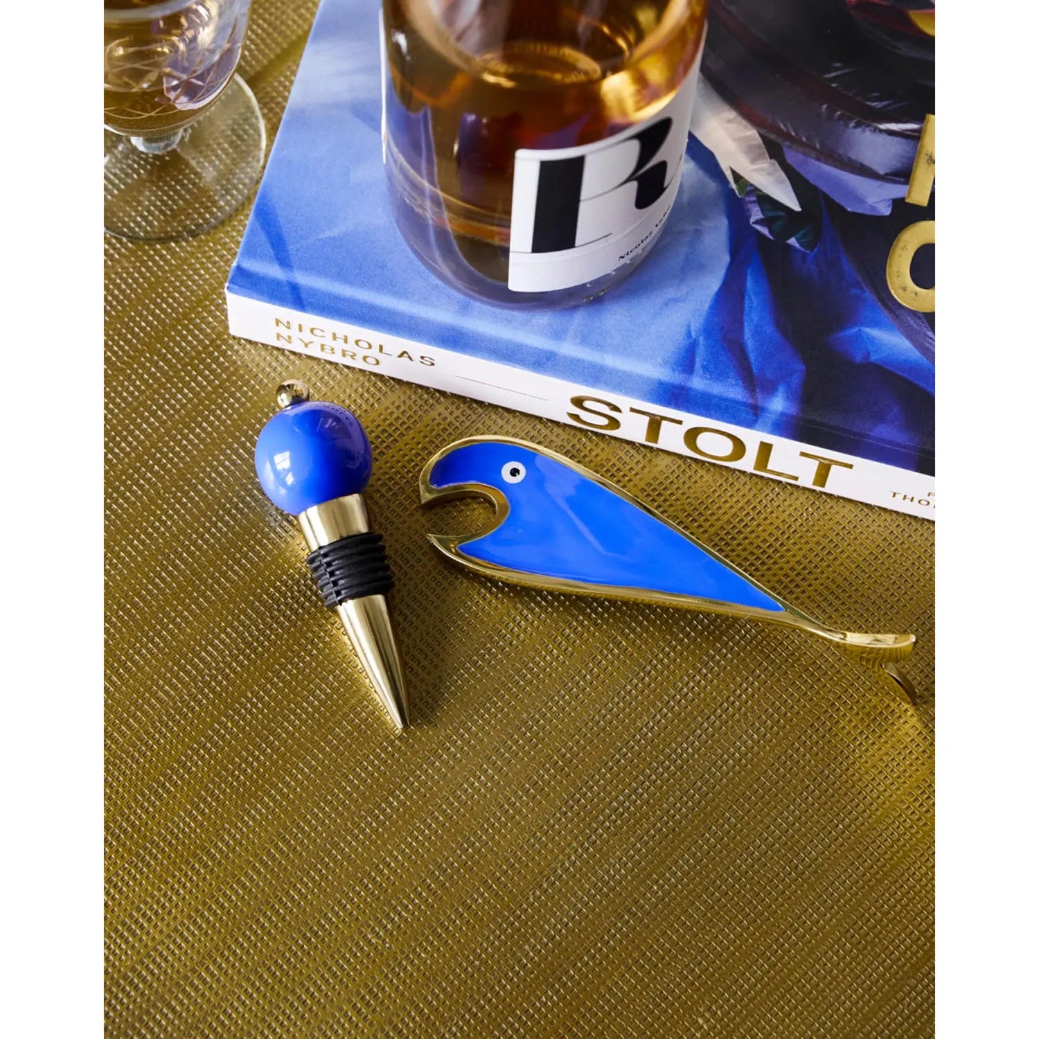 Bar-Zubehör, HDOpen, Gold;Blau in Gold, Blau präsentiert im Onlineshop von KAQTU Design AG. Barzubehör ist von House Doctor