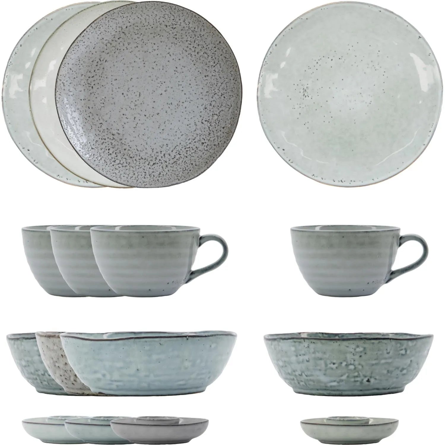 Brunch-Set, HDRustic, Grau;Blau in Grau, Blau präsentiert im Onlineshop von KAQTU Design AG. Geschirr ist von House Doctor