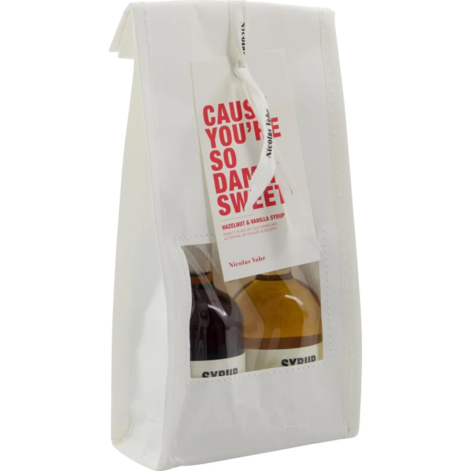 Geschenktüte mit Sichtfenster, Cause you´re so damn sweet, 10 cl in Schwarz präsentiert im Onlineshop von KAQTU Design AG. Geschenkset ist von Nicolas Vahé