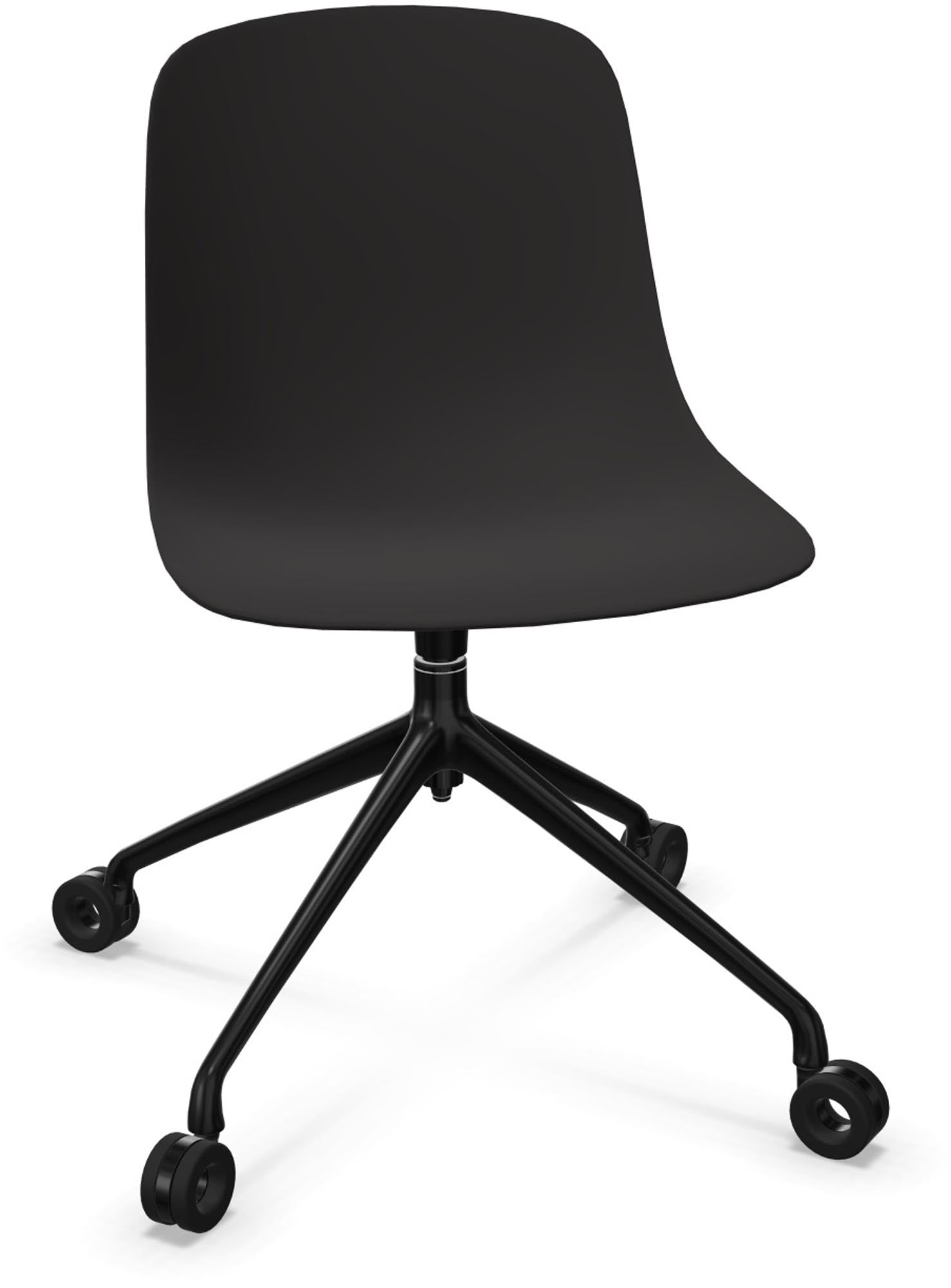 PURE LOOP MONO Swivel mit Rollen in Schwarz / Schwarz präsentiert im Onlineshop von KAQTU Design AG. Bürostuhl ist von Infiniti Design