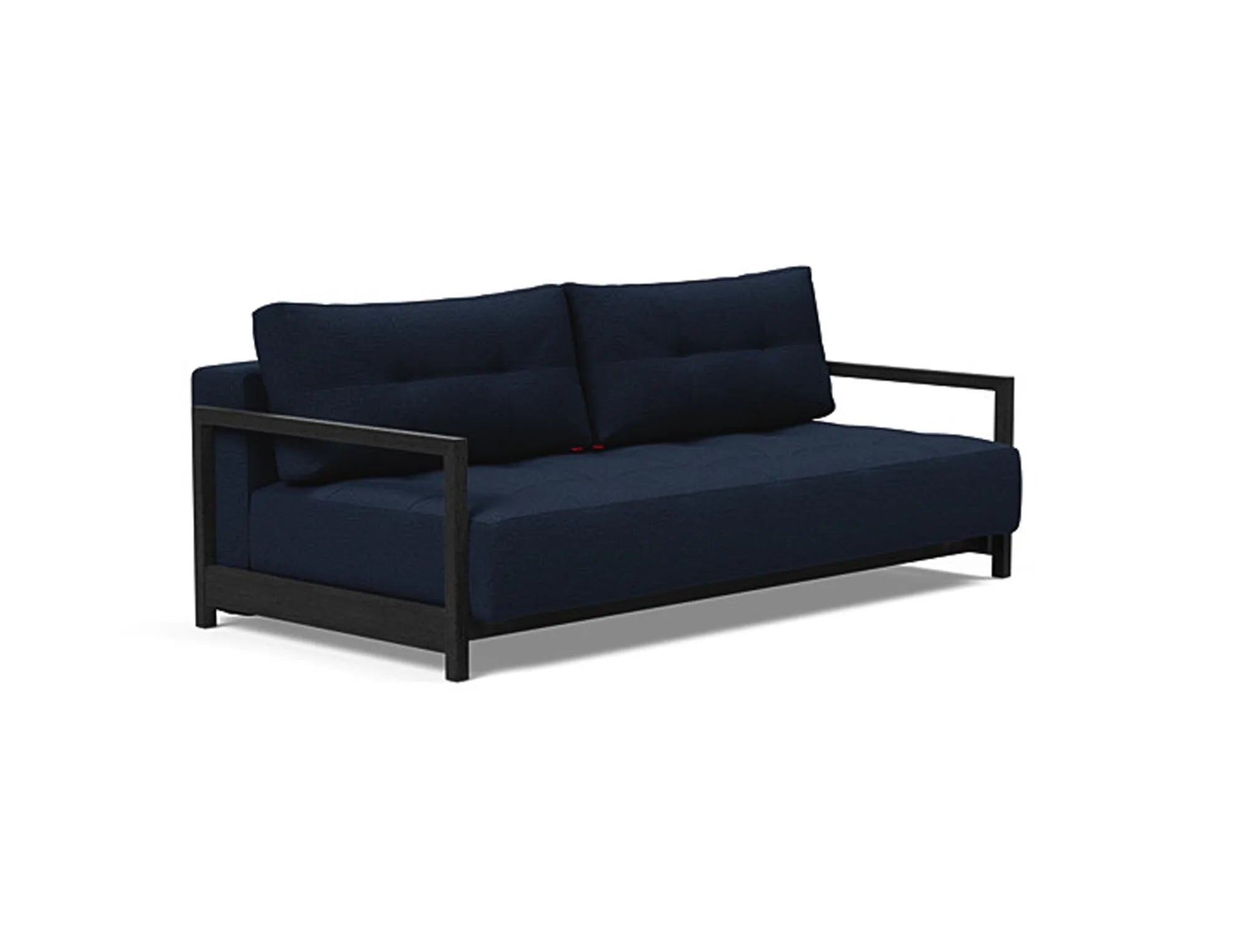 Das Bifrost Bettsofa 200: Funktionalität trifft auf stilvolles Design. Komfortable Taschenfederkernmatratze, eleganter Bezug, lackierte Eiche.