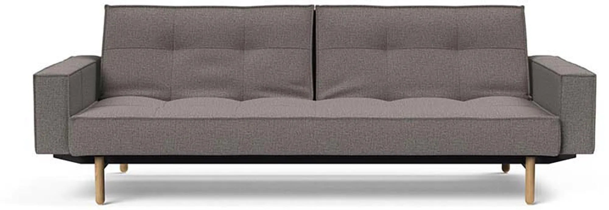 Elegantes Splitback Sofabett 210 Stem: Funktionalität trifft auf stilvolles Design, mit Eiche, Stahl und Taschenfederkern.