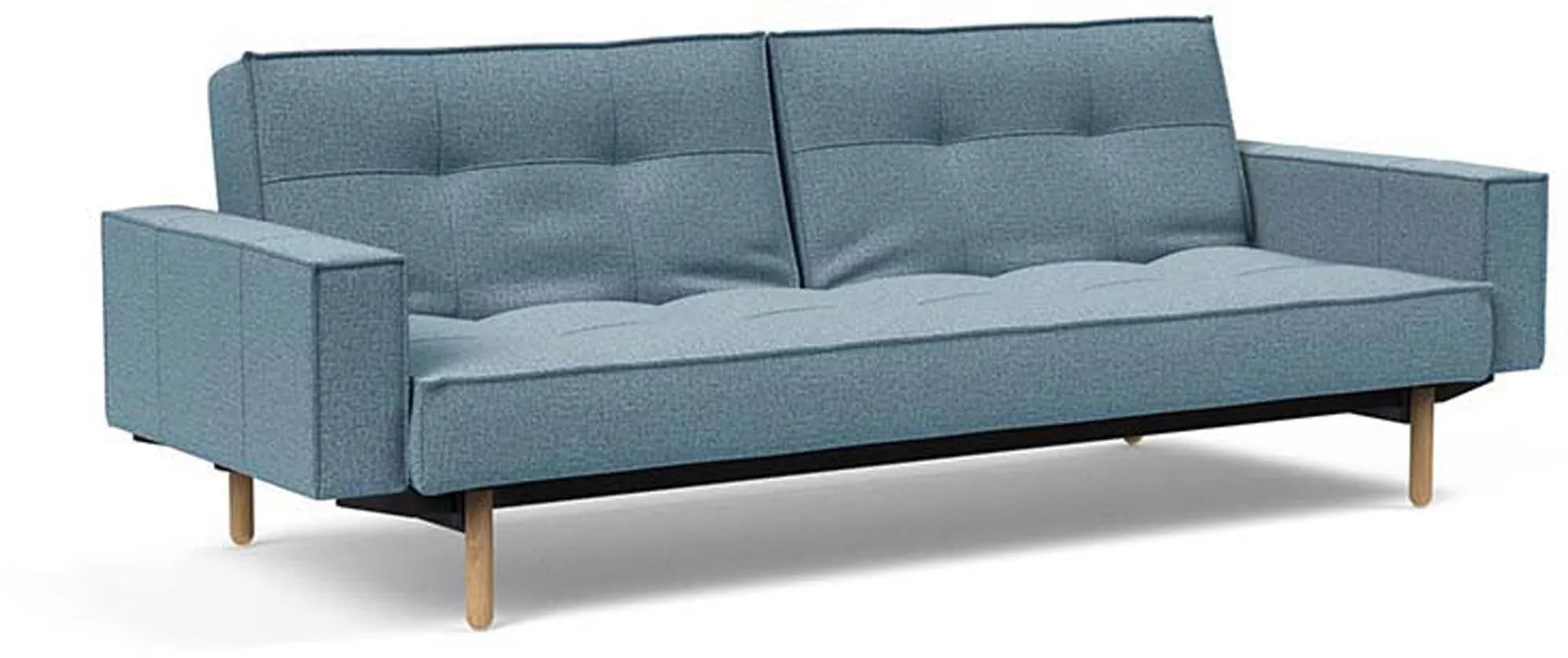 Modernes Splitback Sofabett 210 Stem mit verstellbaren Armlehnen.