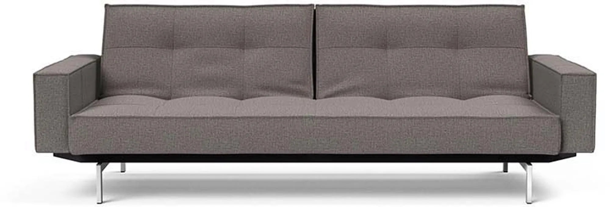 Elegantes Splitback Sofabett 210 Chrom mit Armlehnen von Innovation.