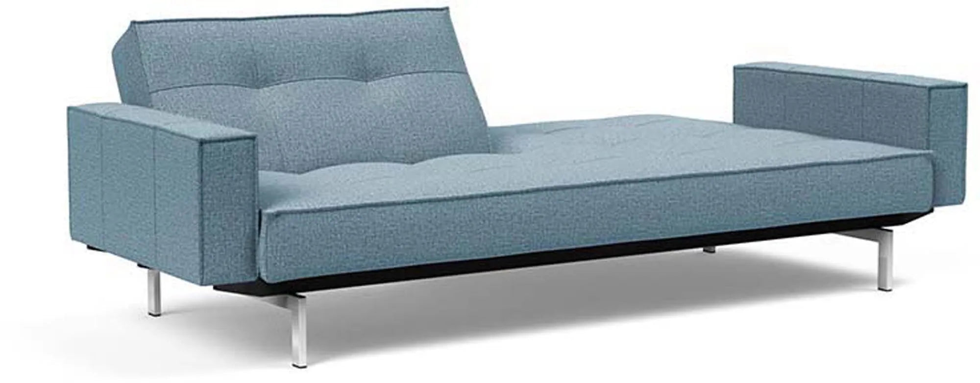 Elegantes Splitback Sofabett 210 Chrom mit Armlehnen von Innovation.