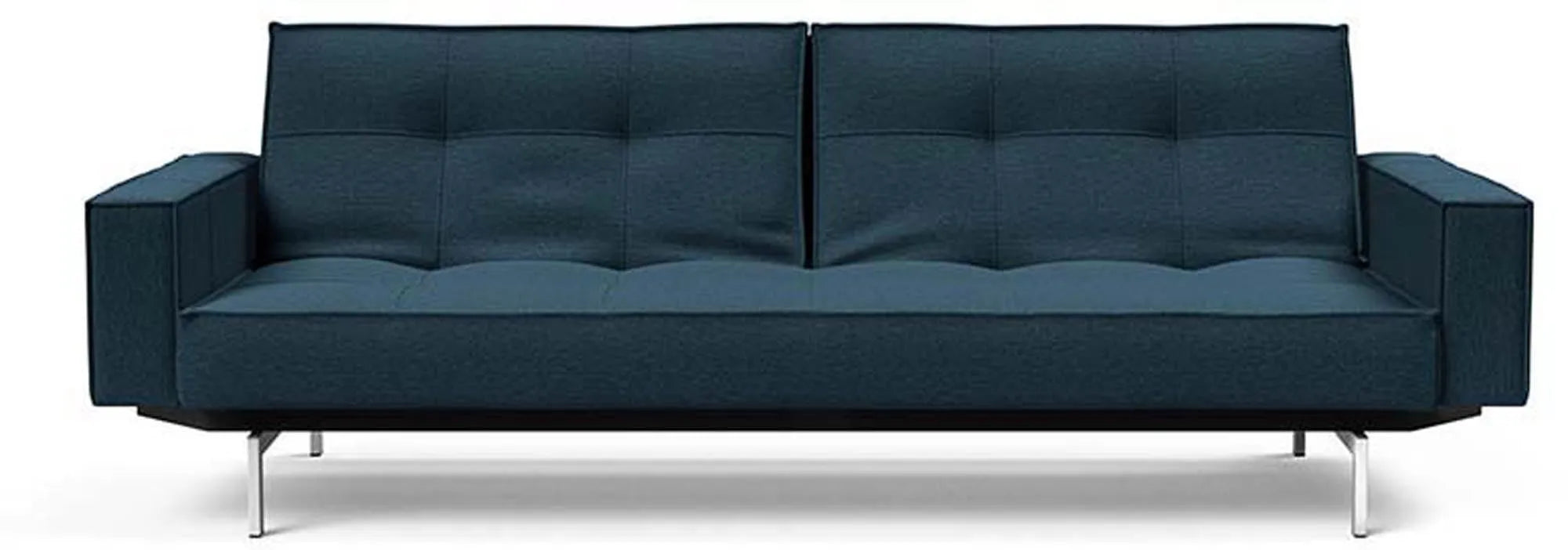 Elegantes Splitback Sofabett 210 Chrom: Funktionalität trifft Design. Robuster Chromrahmen, Taschenfederkern, individuell anpassbar.