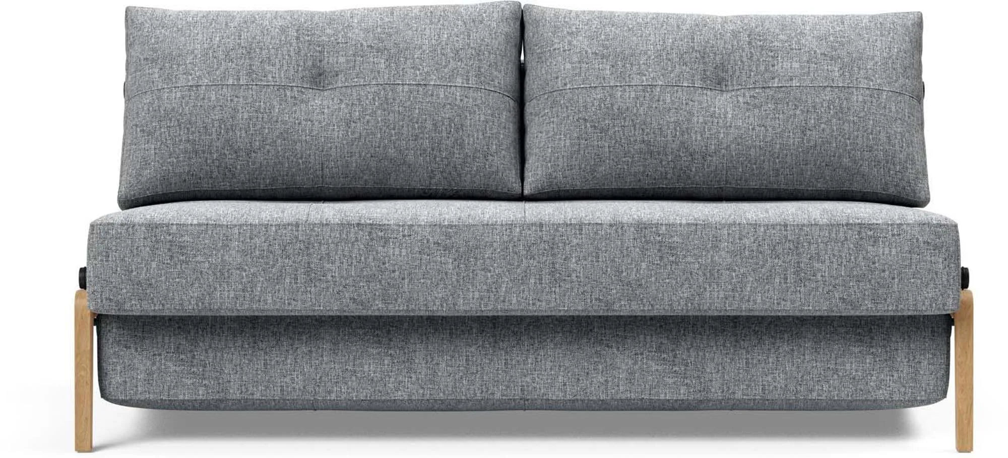 Das Cubed Klappsofa 160: Funktionalität trifft Stil. Kompakt, mit Eichenholz, Bettkasten und Klappmechanismus. Perfekt für kleine Räume.