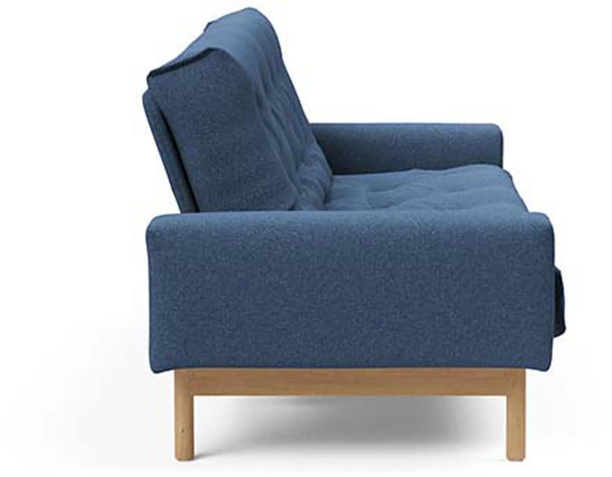 Elegantes Mimer Bettsofa Nordic: Skandinavisches Design, anpassbarer Schlafkomfort, robustes Stahlgestell, nachhaltige Eichenbeine.