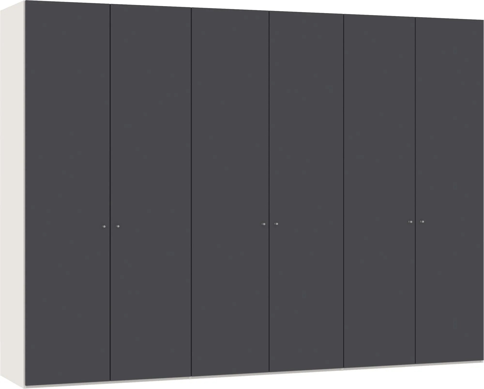 Drehtürenschrank 6türig Anthrazit mit Zubehör, Drehtürenschrank, KAQTU Design