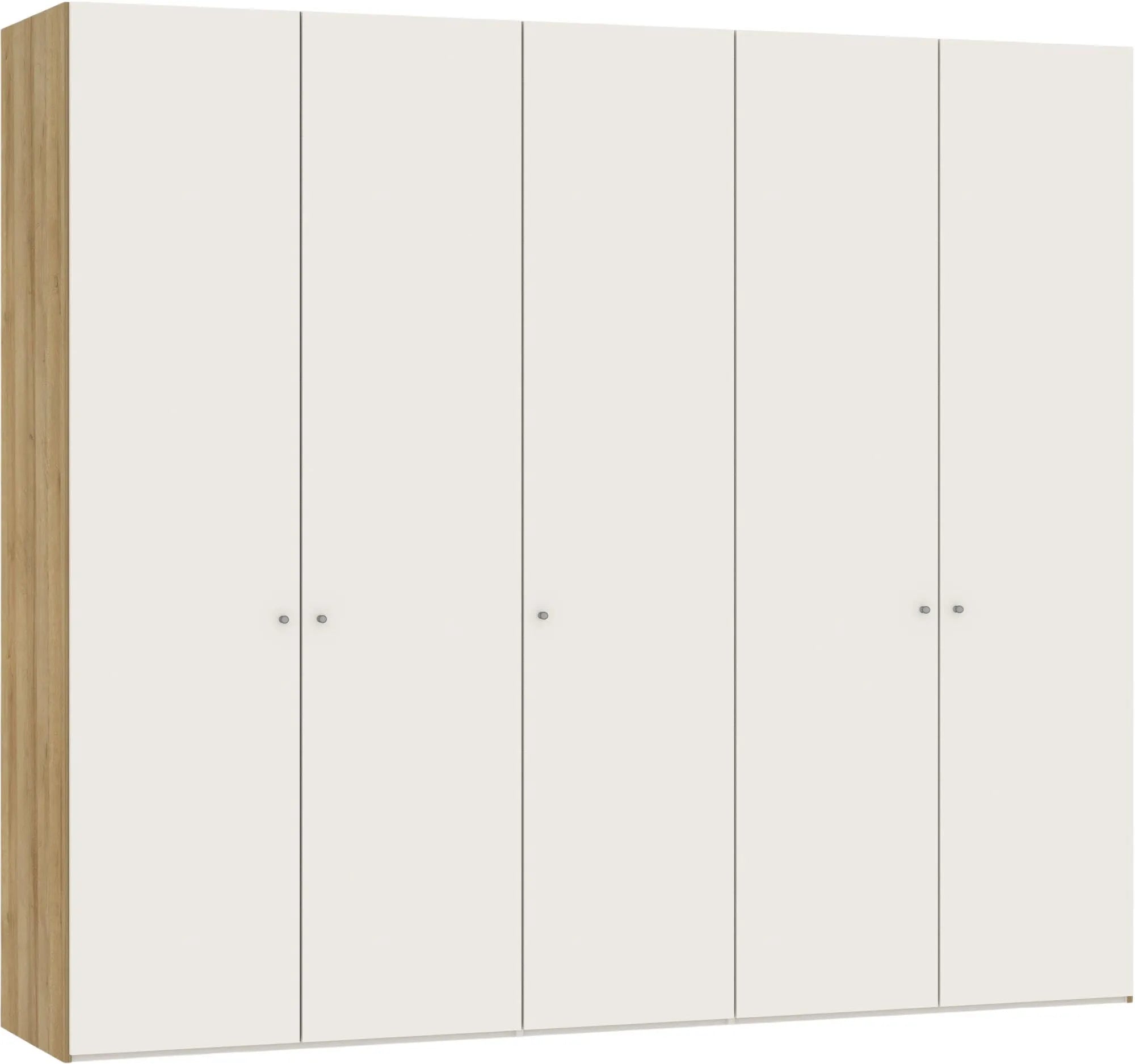 Drehtürenschrank 5türig Cremeweiss mit Zubehör - KAQTU Design