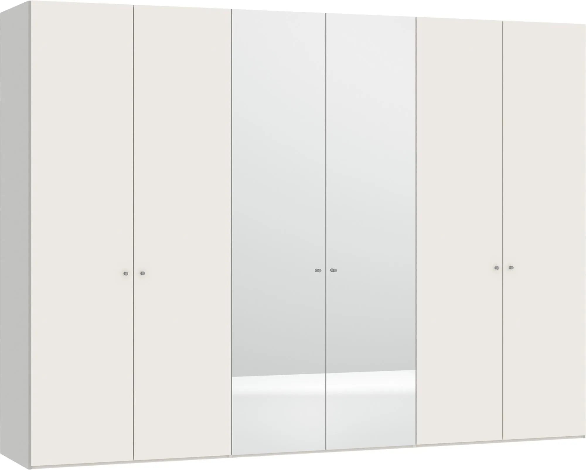 Drehtürenschrank 6türig Cremeweiss / Spiegel - KAQTU Design