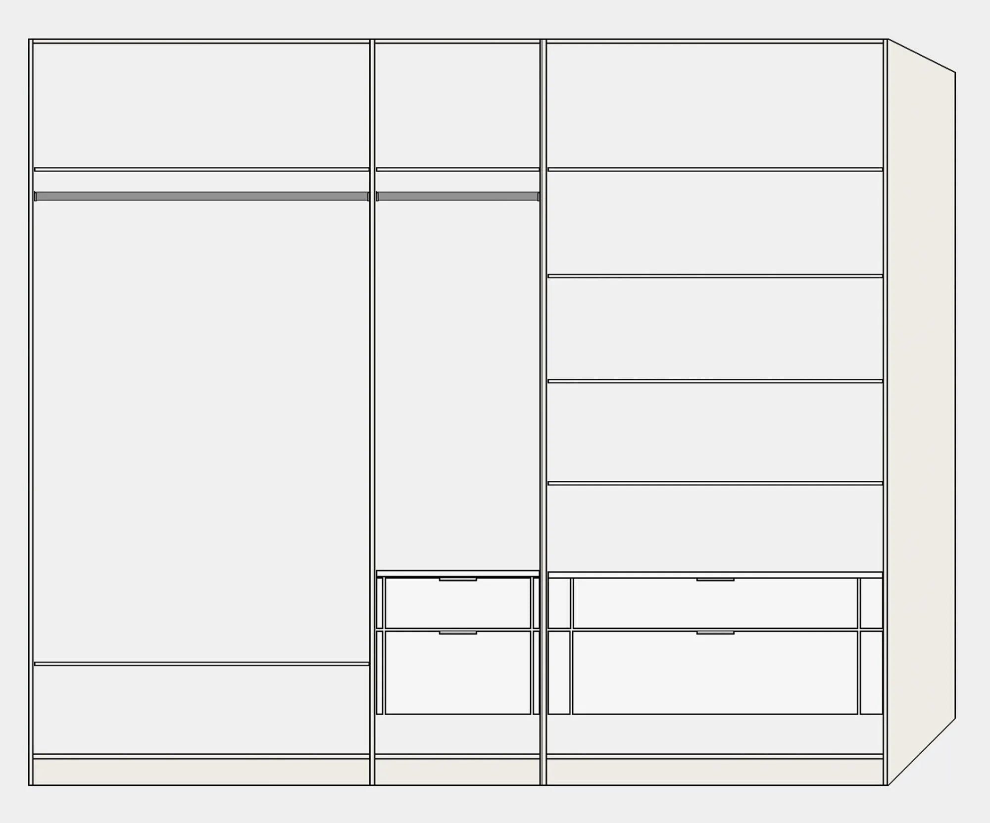 Eleganter 5-türiger Eiche-Schrank von Jutzler mit praktischem Zubehör.