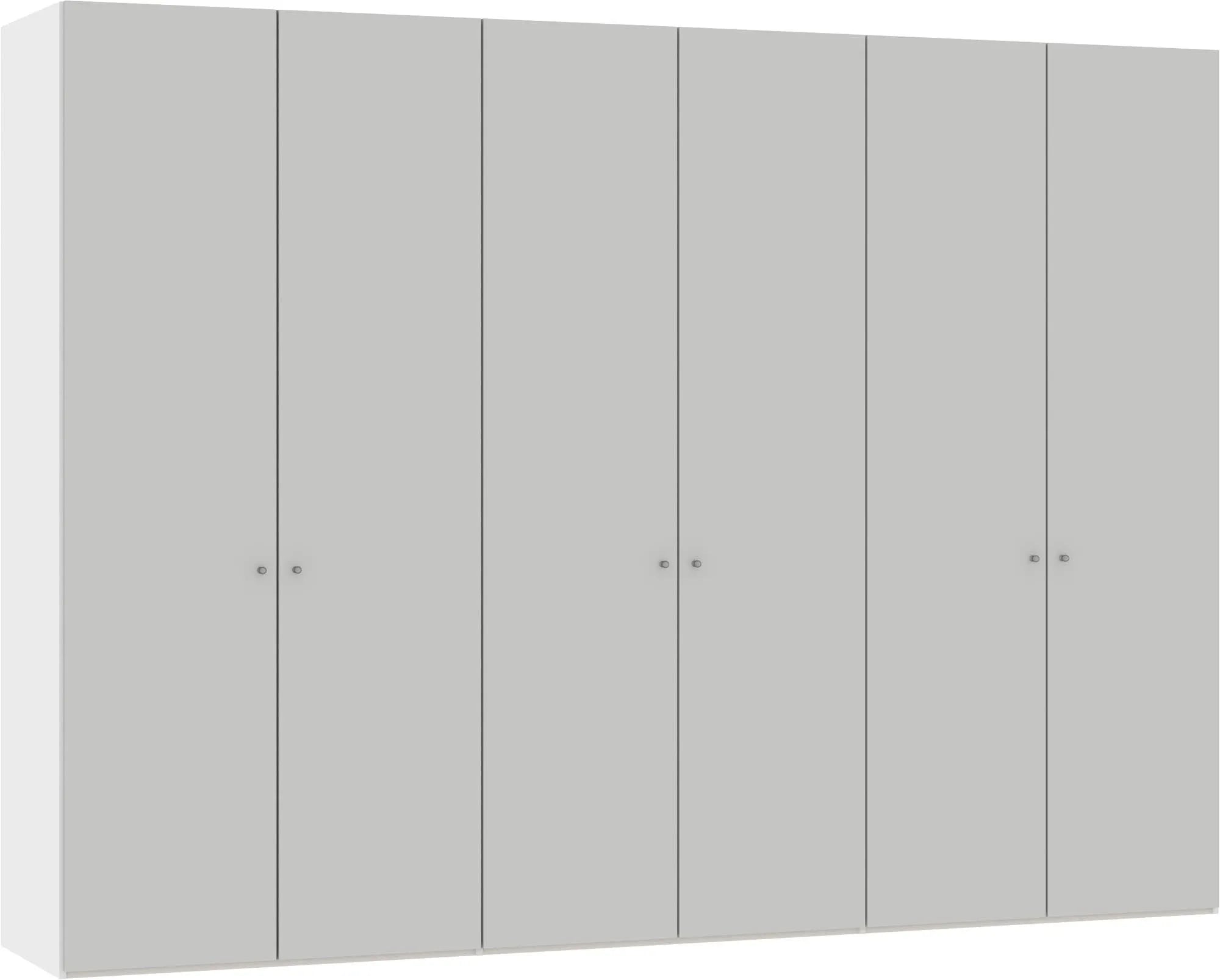 Drehtürenschrank 6türig Hellgrau mit Zubehör, Drehtürenschrank, KAQTU Design