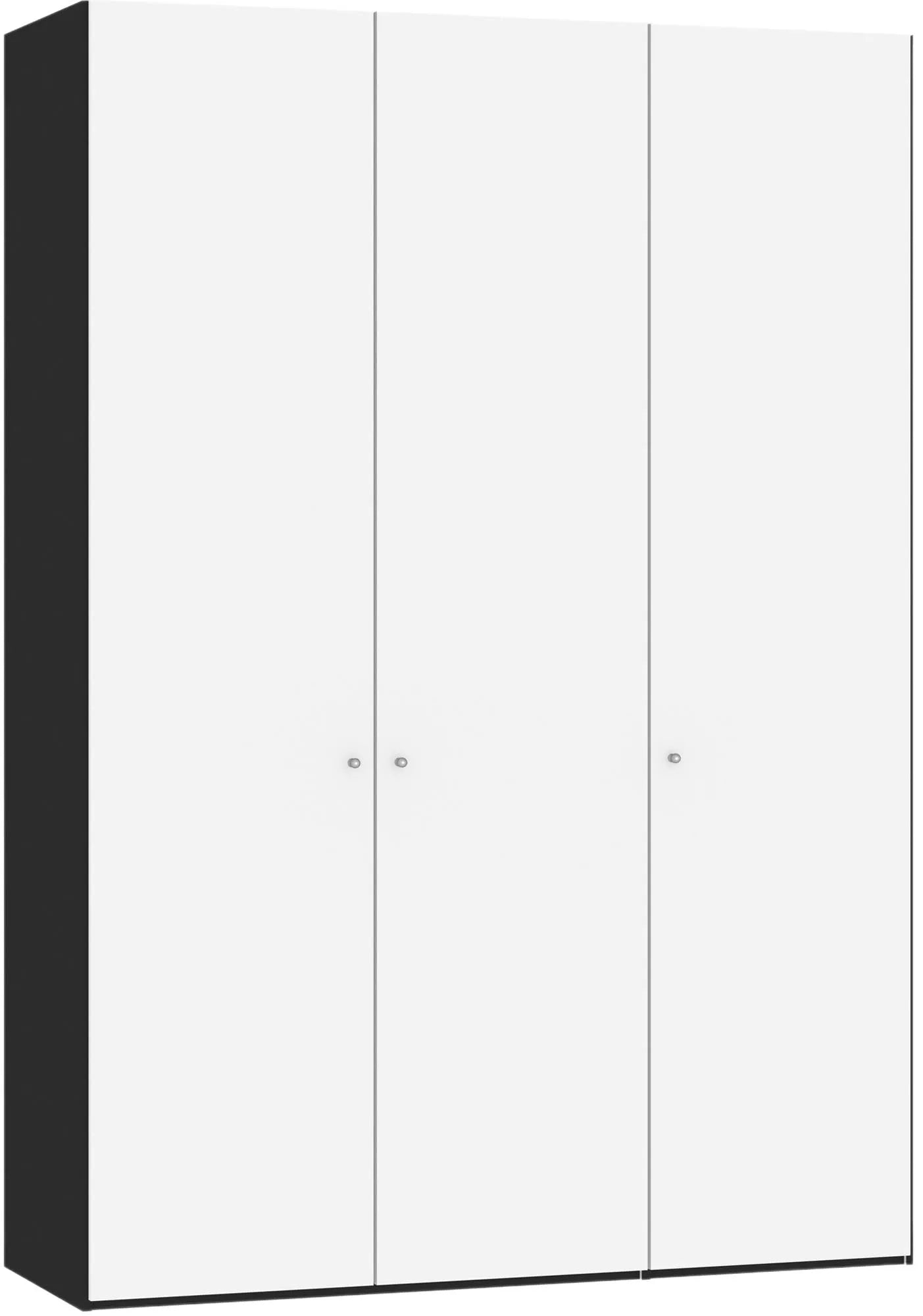 Eleganter 3-türiger Drehtürenschrank in Premiumweiß von Jutzler: Funktional, individuell konfigurierbar, stabil und einfach aufzubauen.