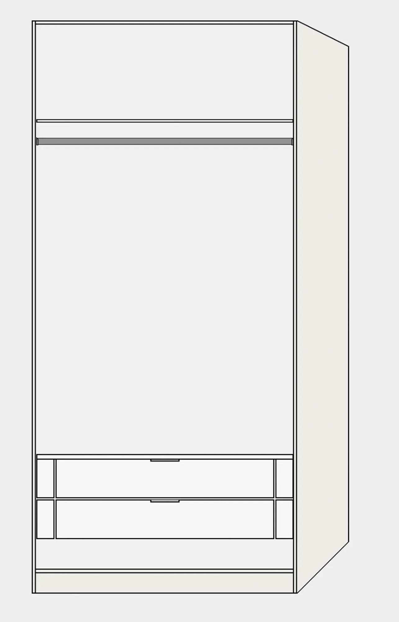 Eleganter 2-türiger Wildeiche-Schrank von Jutzler mit Zubehör.