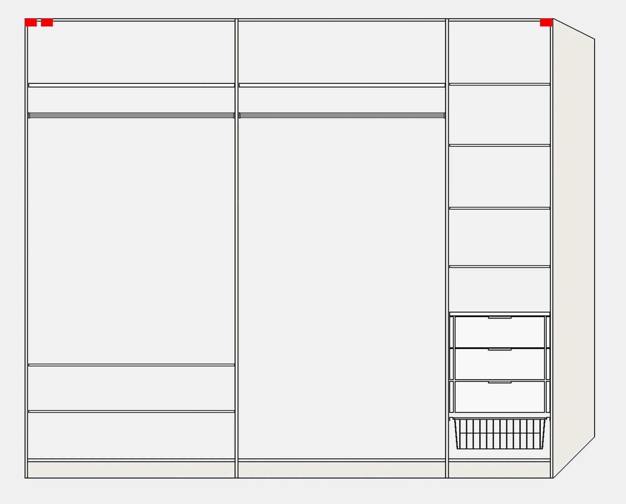 Schwebetürenschrank M Anthrazit mit Zubehör - KAQTU Design