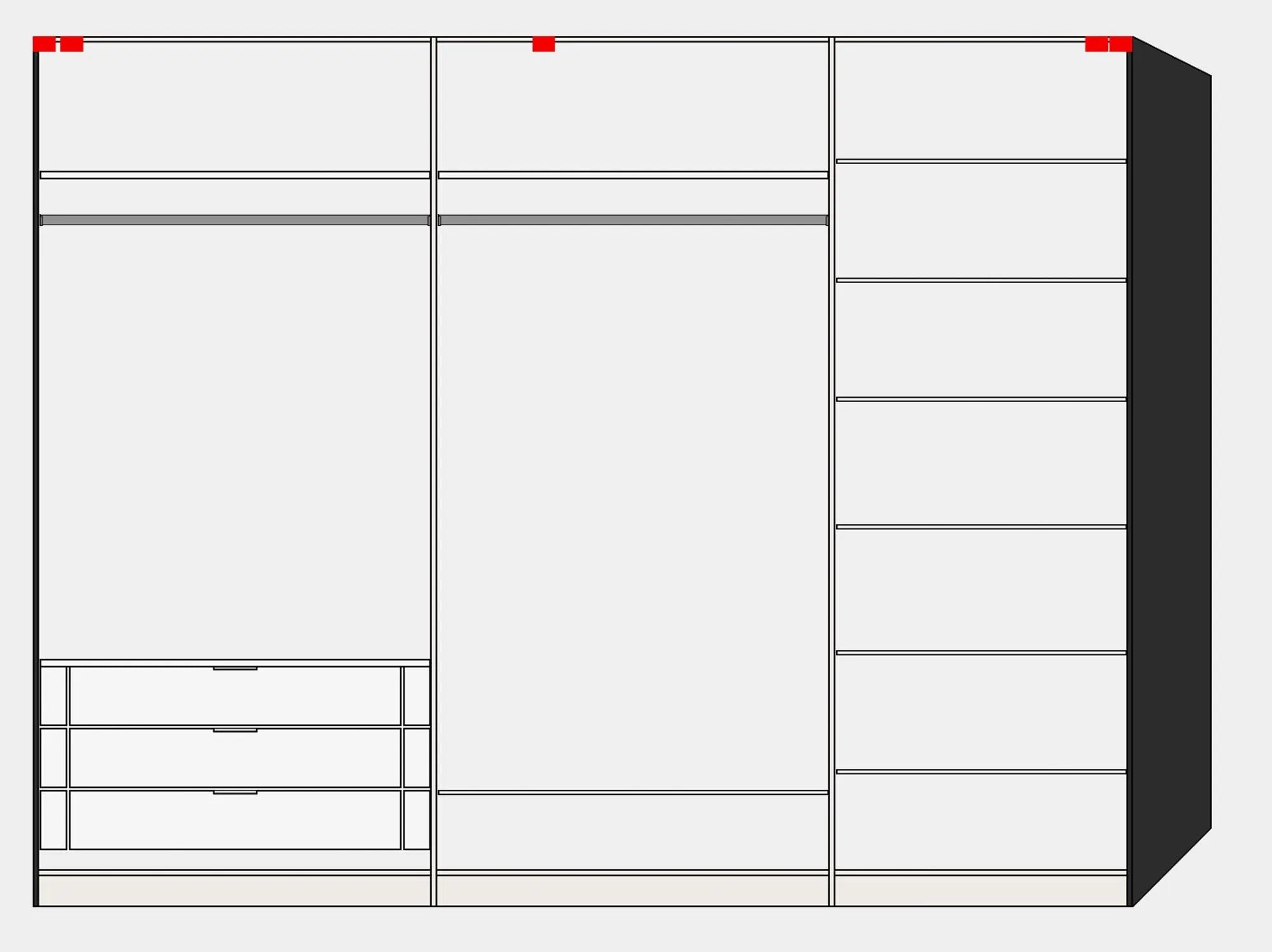 Schwebetürenschrank L Anthrazit mit Zubehör - KAQTU Design