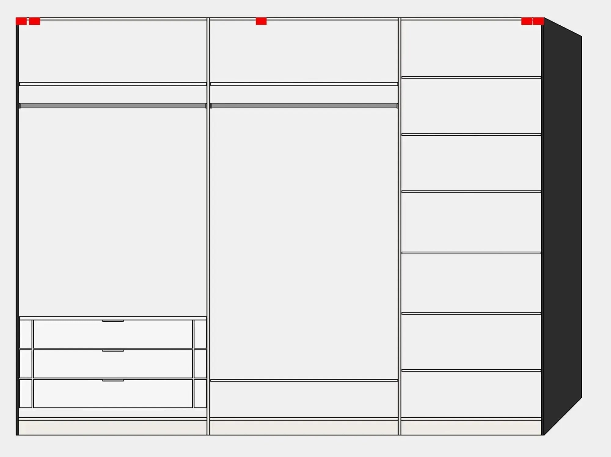 Schwebetürenschrank L Anthrazit mit Zubehör - KAQTU Design