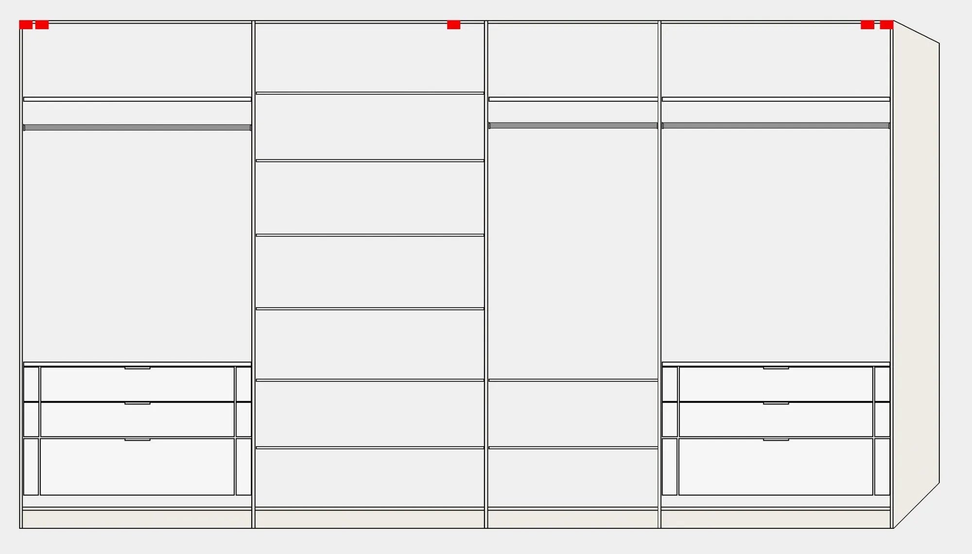 Eleganter Jutzler Schrank: Cremeweiß, Spiegel, Zubehör inklusive.