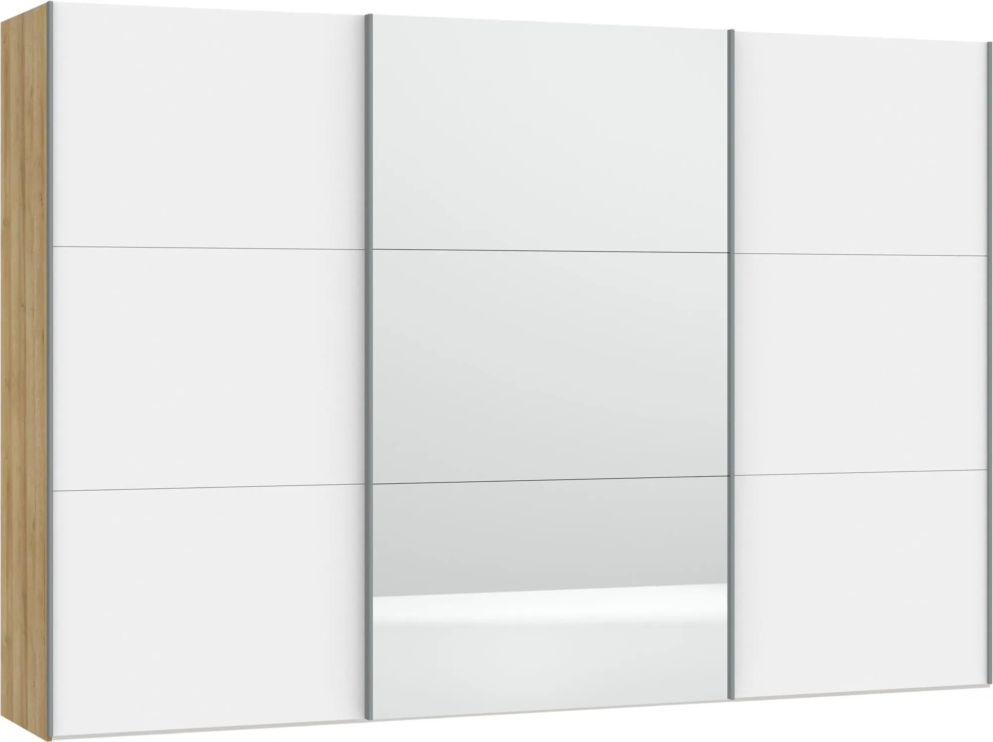 Schwebetürenschrank XXL Premiumweiss/Spiegel - KAQTU Design