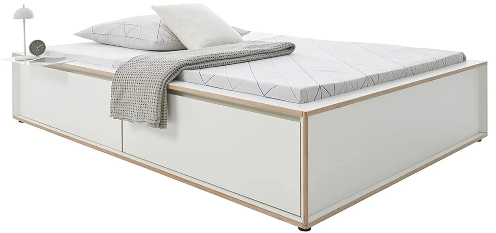 SPAZE Bett ohne Kopfteil mit 2 Schubkästen, Bett, KAQTU Design