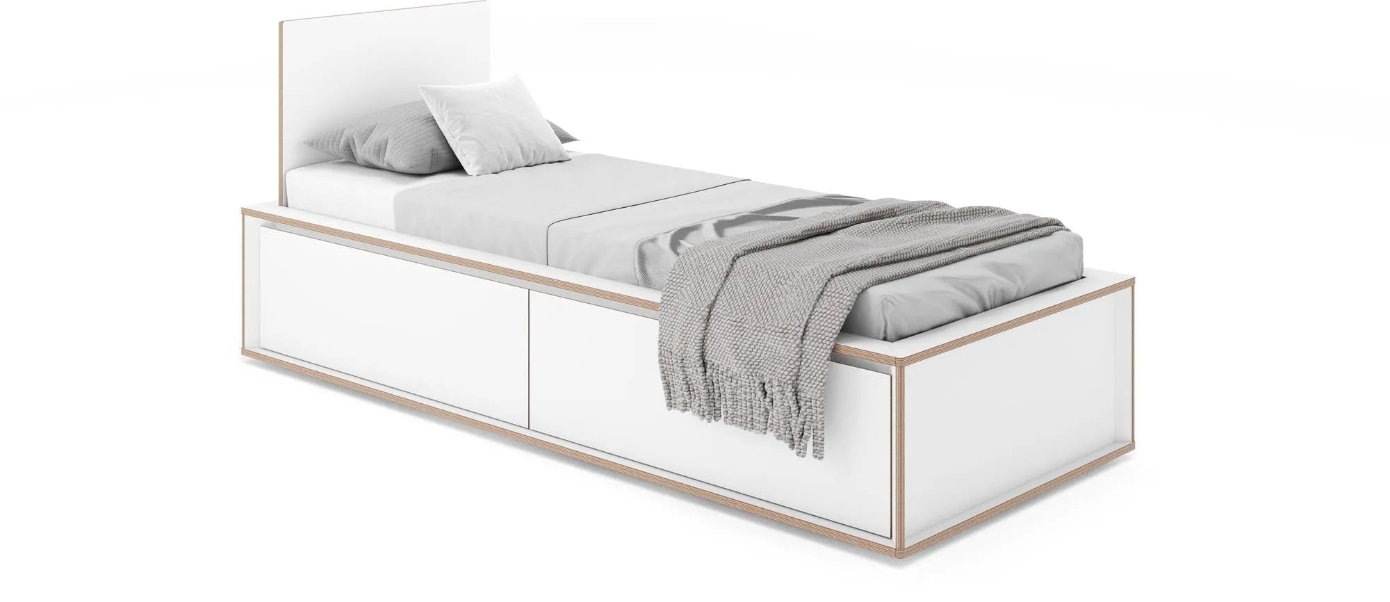 SPAZE Bett mit Kopfteil mit 1 Schubkasten, Bett, KAQTU Design