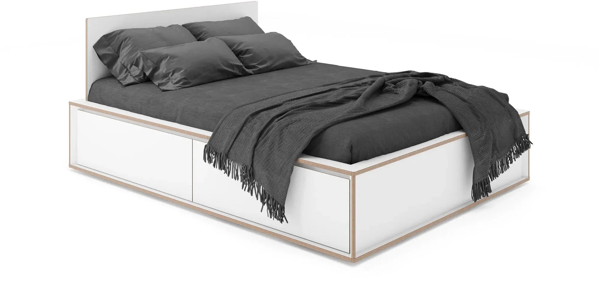 SPAZE Bett mit Kopfteil mit 1 Schubkasten, Bett, KAQTU Design