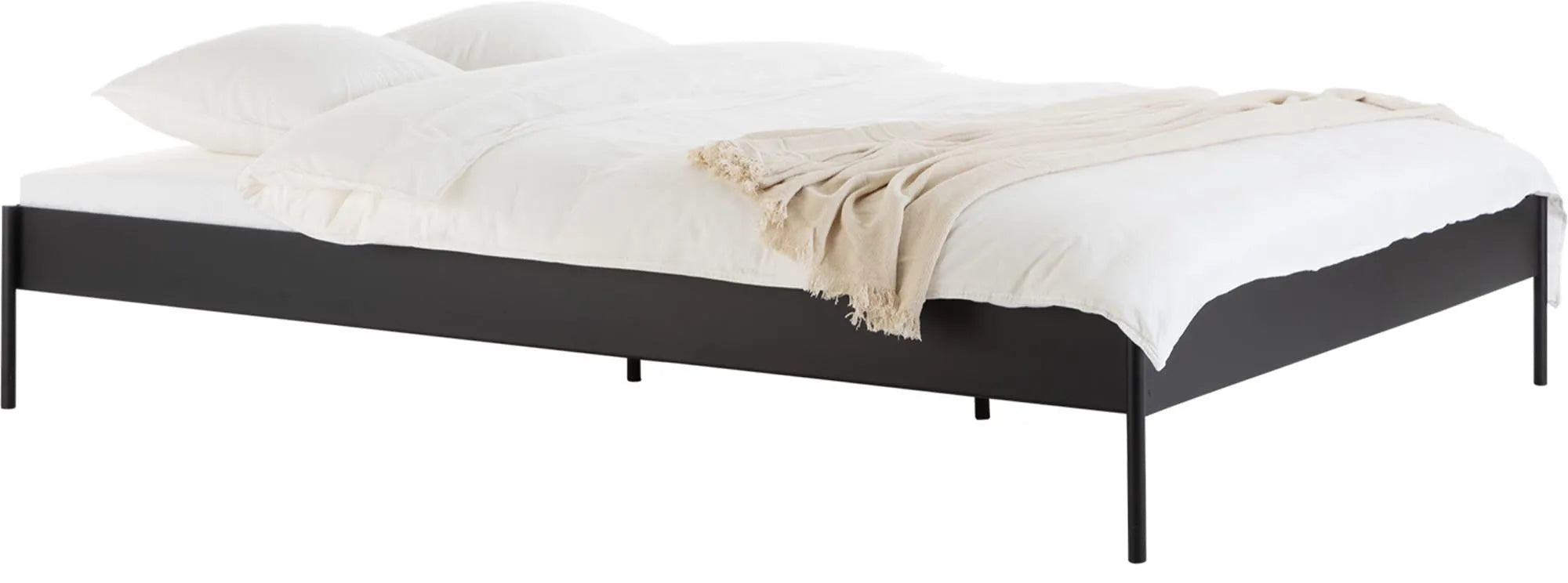 Eton Bett schwarzes Stahlbett mit Lattenrost modernes Design