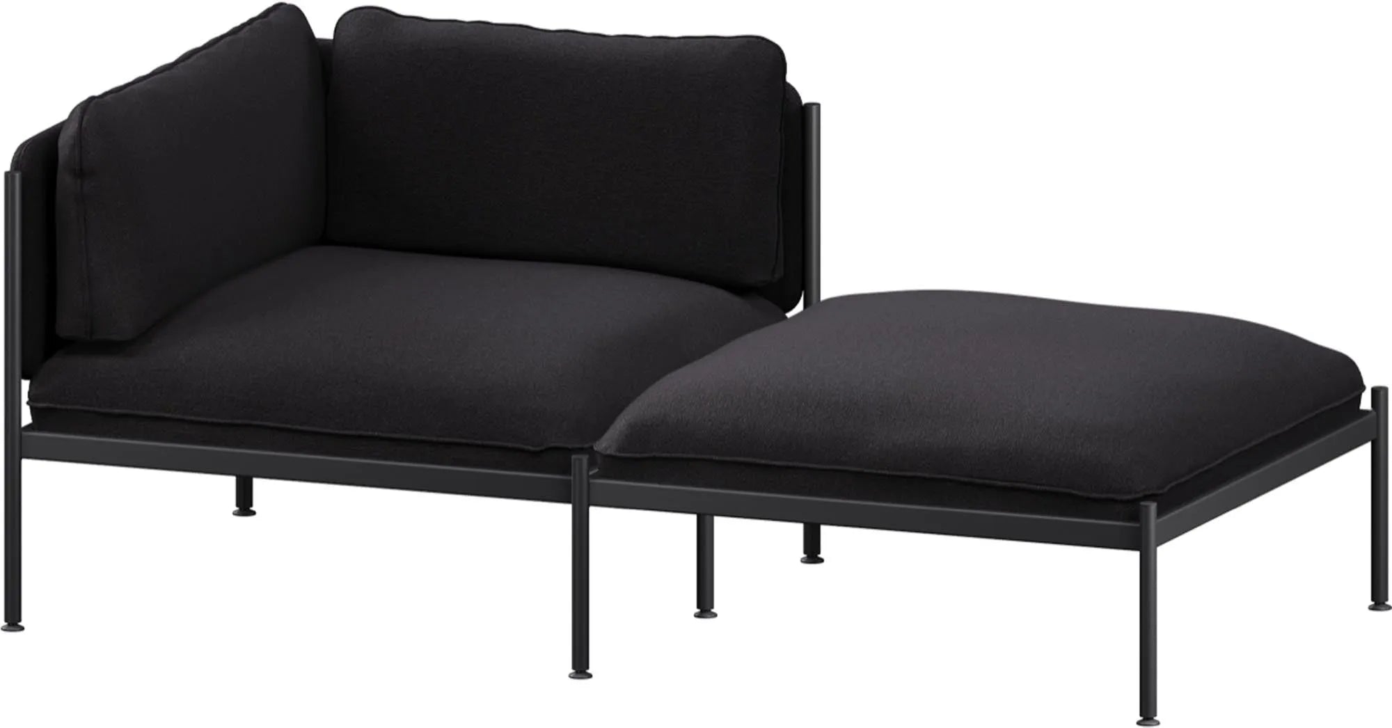 Toom Modular Sofa 2-Sitzer Chaise Lounge in Graphite Black  präsentiert im Onlineshop von KAQTU Design AG. 2er Sofa ist von Noo.ma