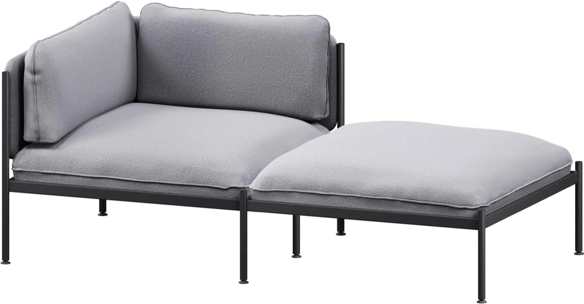 Toom Modular Sofa 2-Sitzer Chaise Lounge in Graphite Black  präsentiert im Onlineshop von KAQTU Design AG. 2er Sofa ist von Noo.ma