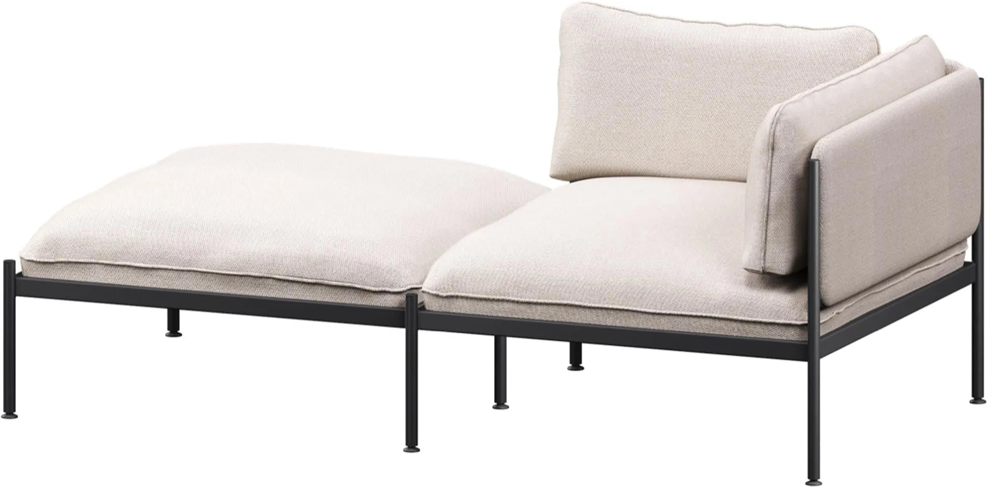 Toom Modular Sofa 2-Sitzer Chaise Lounge in Graphite Black  präsentiert im Onlineshop von KAQTU Design AG. 2er Sofa ist von Noo.ma