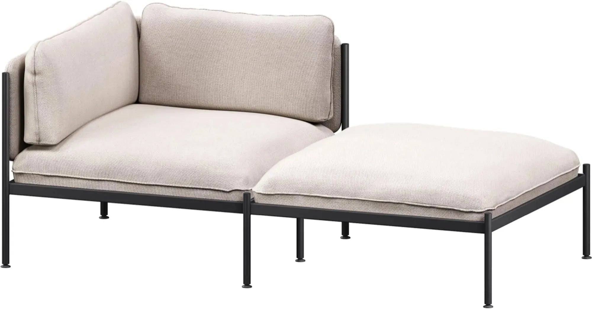 Toom Modular Sofa 2-Sitzer Chaise Lounge in Graphite Black  präsentiert im Onlineshop von KAQTU Design AG. 2er Sofa ist von Noo.ma