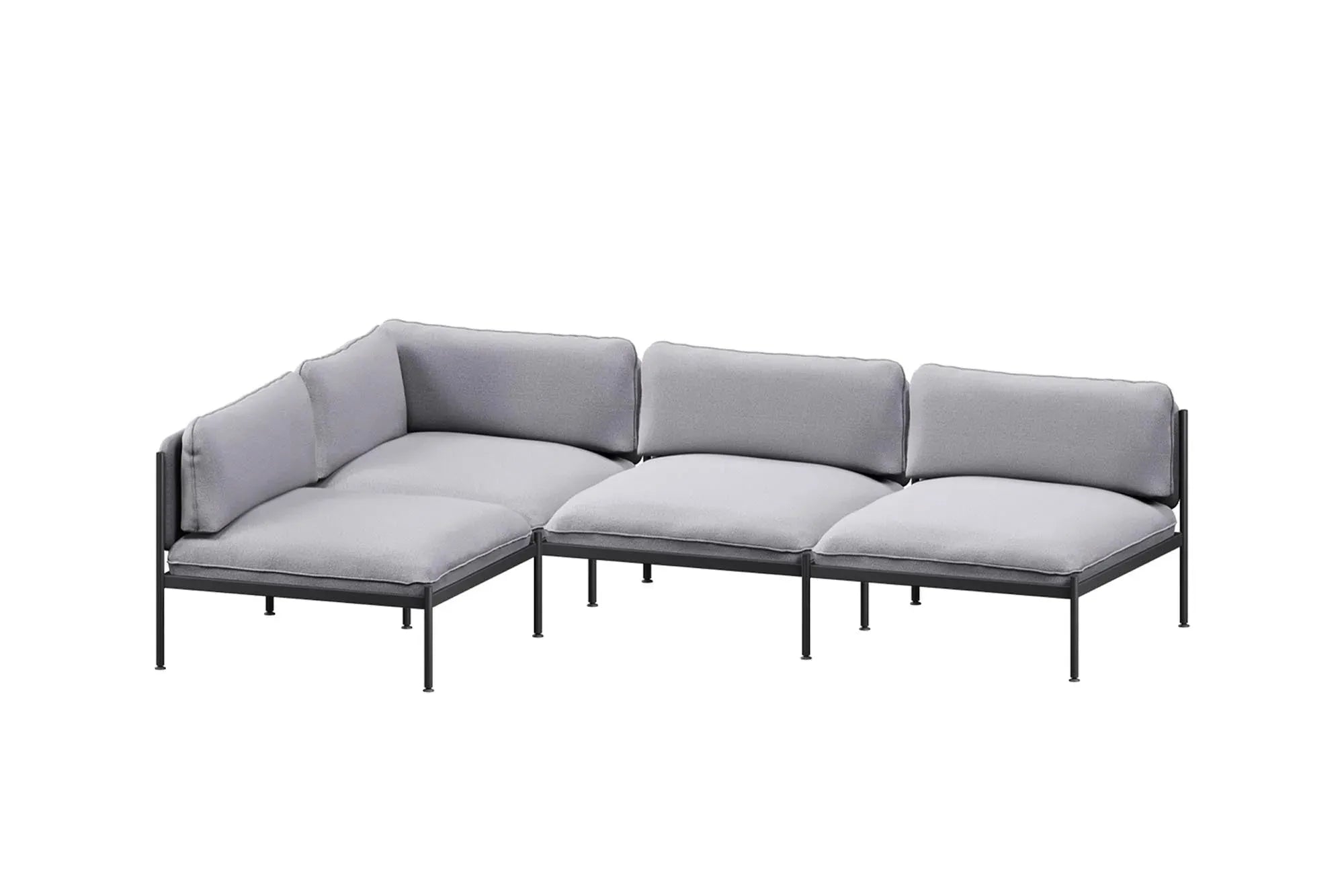 Toom Modular Sofa 4-Sitzer Konfiguration 1b in Pale Grey  präsentiert im Onlineshop von KAQTU Design AG. Ecksofa links ist von Noo.ma