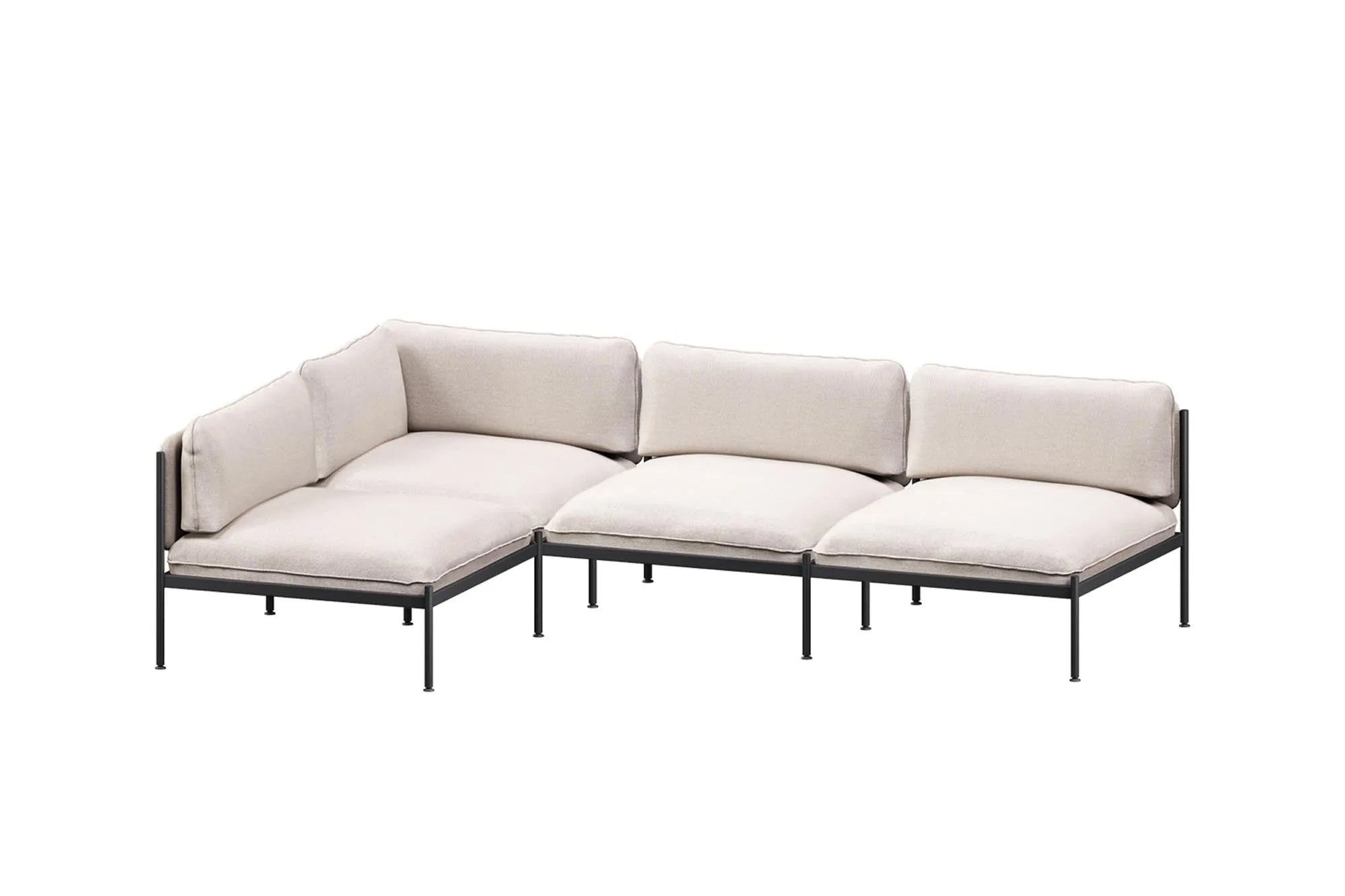 Toom Modular Sofa 4-Sitzer Konfiguration 1b in Pale Grey  präsentiert im Onlineshop von KAQTU Design AG. Ecksofa links ist von Noo.ma