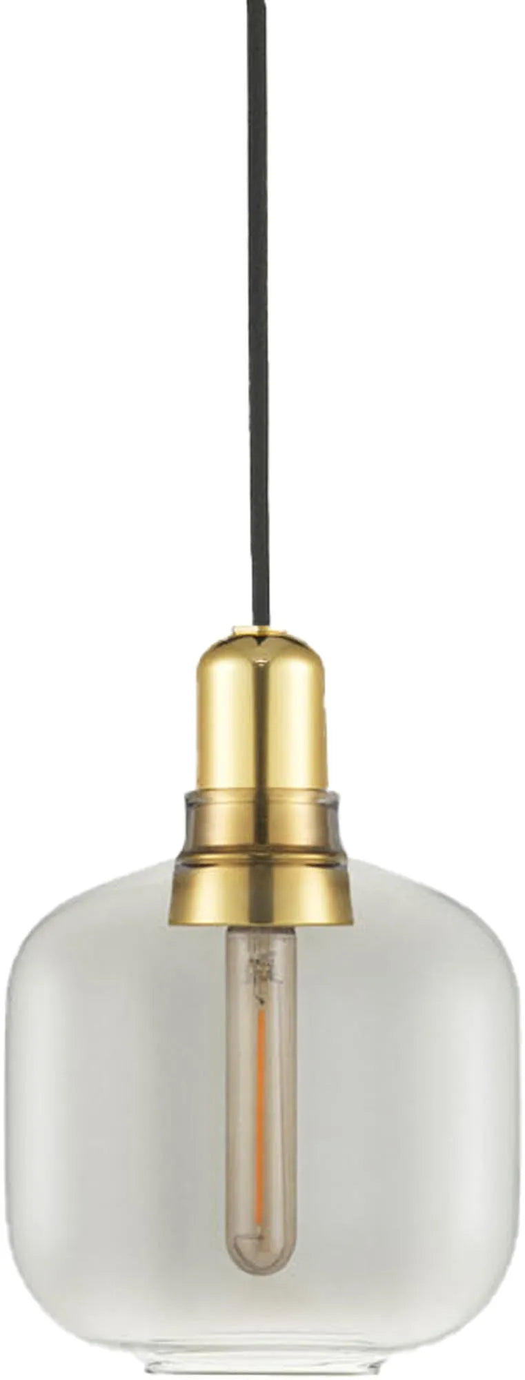 Stilvolle Amp Lampe: Kompaktes Design aus Glas und Marmor.