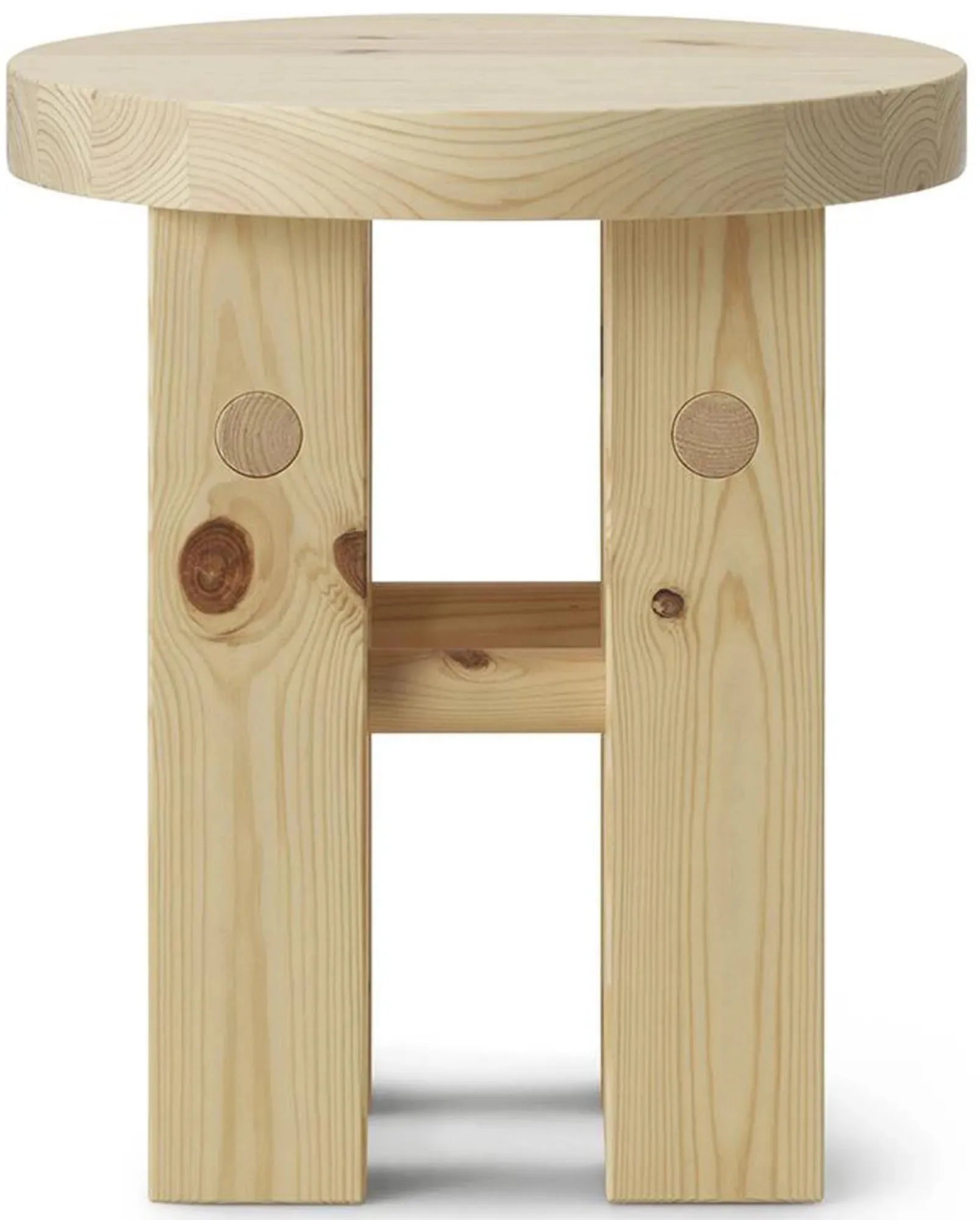 Eleganter Fyr Hocker aus Kiefernholz für stilvolle Räume.