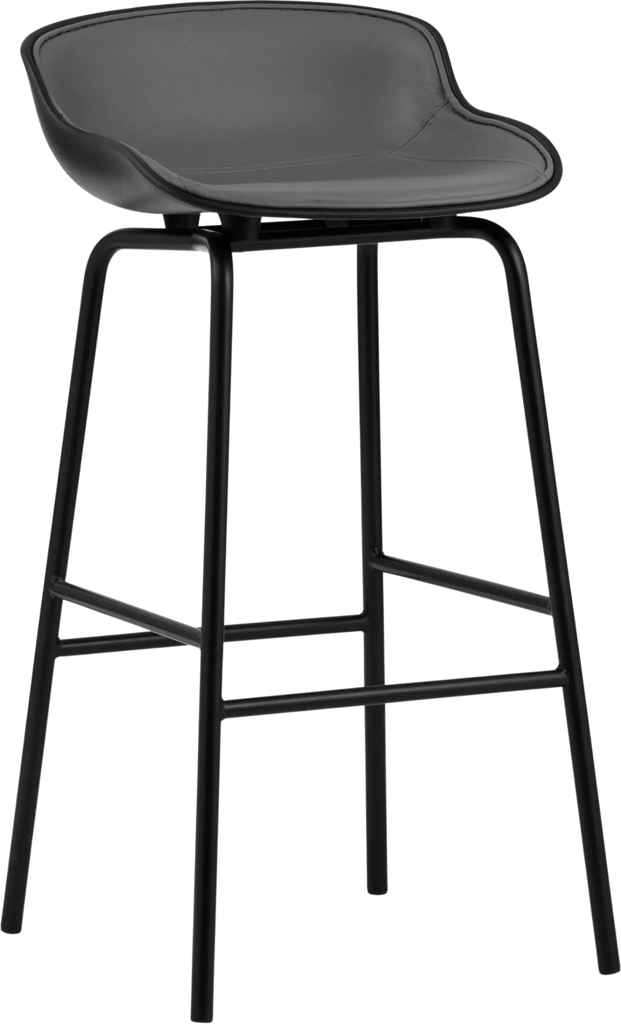 Der Hyg Barhocker 75 cm in Schwarz von Normann Copenhagen vereint Hygge-Gemütlichkeit mit elegantem Design. Perfekt für stilvolle Essbereiche.